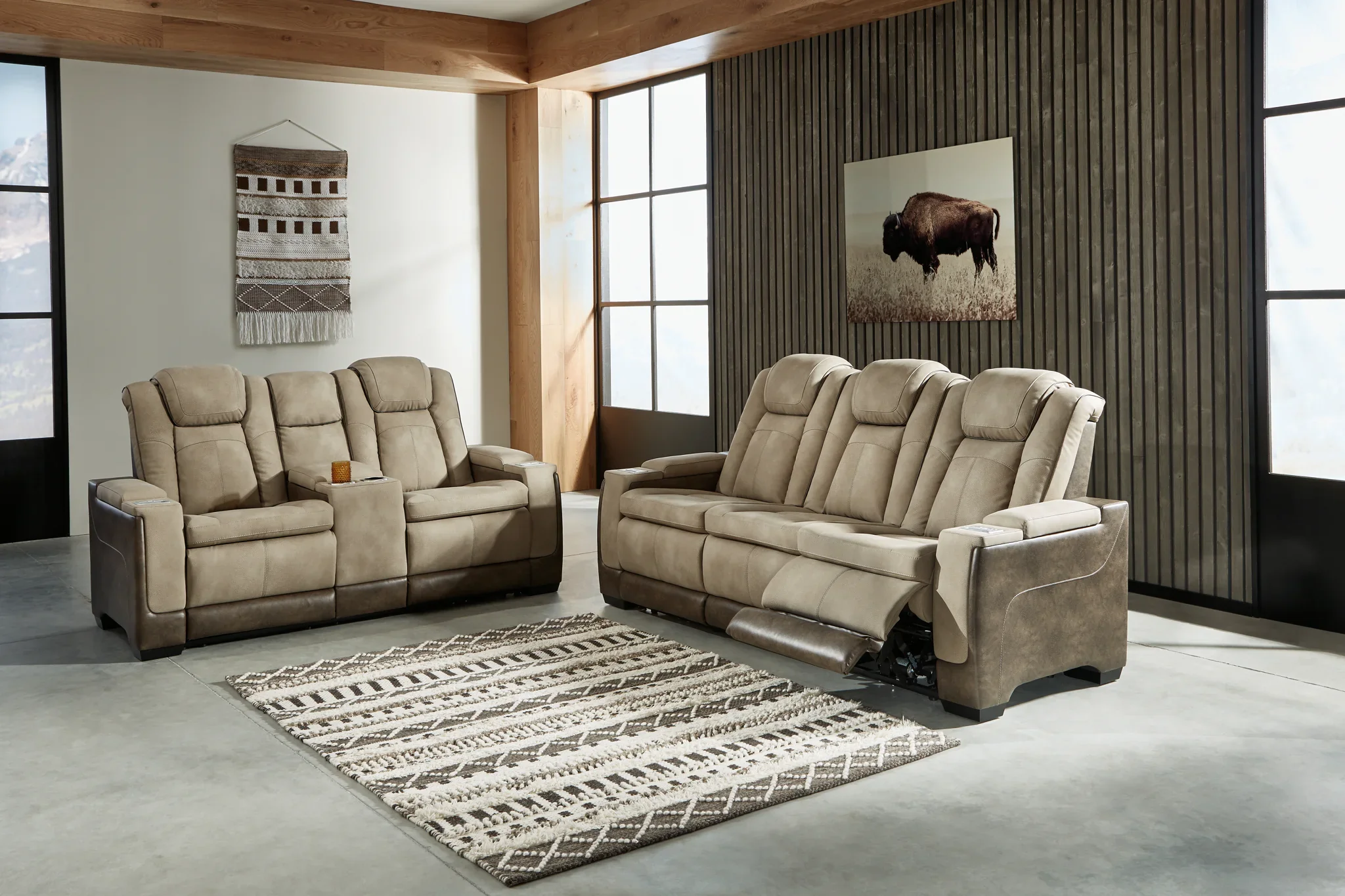 Next-Gen DuraPella - Sand - 2 Pc. - Power Sofa, Loveseat - Image 2