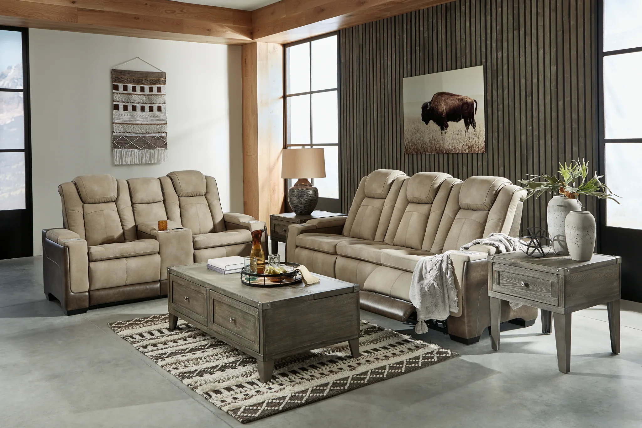 Next-Gen DuraPella - Sand - 2 Pc. - Power Sofa, Loveseat - Image 3
