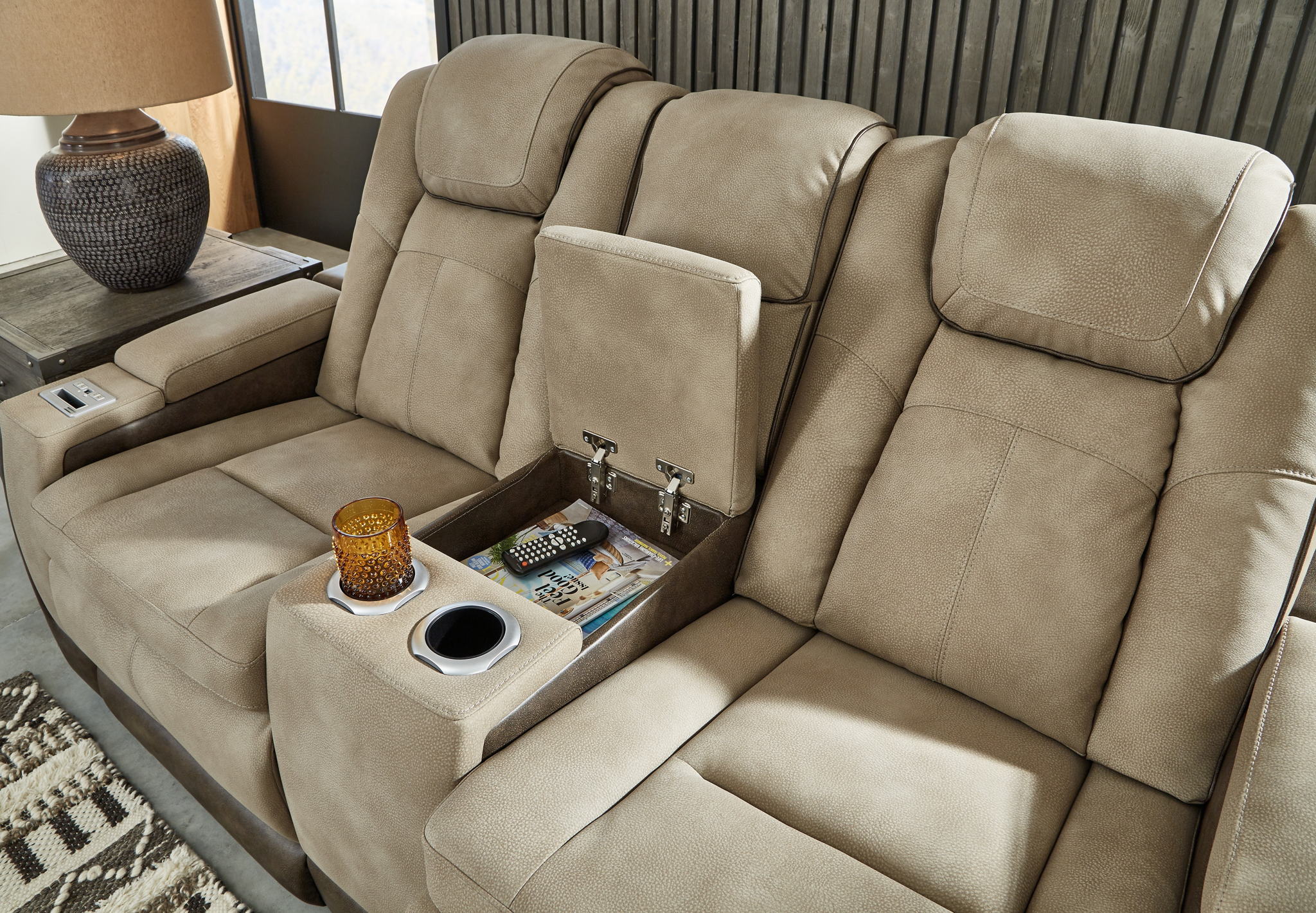 Next-gen - Sand - Pwr Rec Loveseat/Con/Adj Hdrst - Image 5