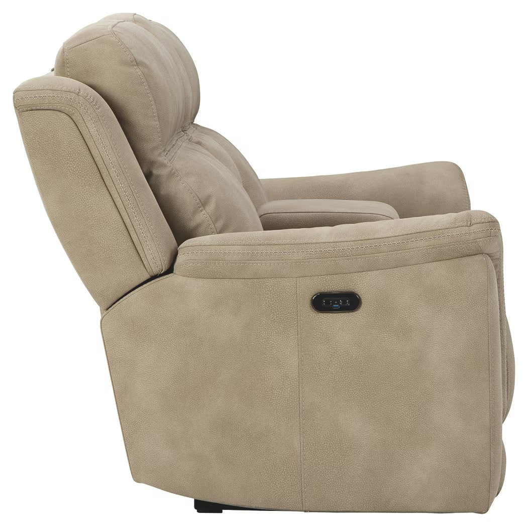 Next-gen Durapella - Sand - Power Reclining Loveseat With Console/Headrest - Image 3