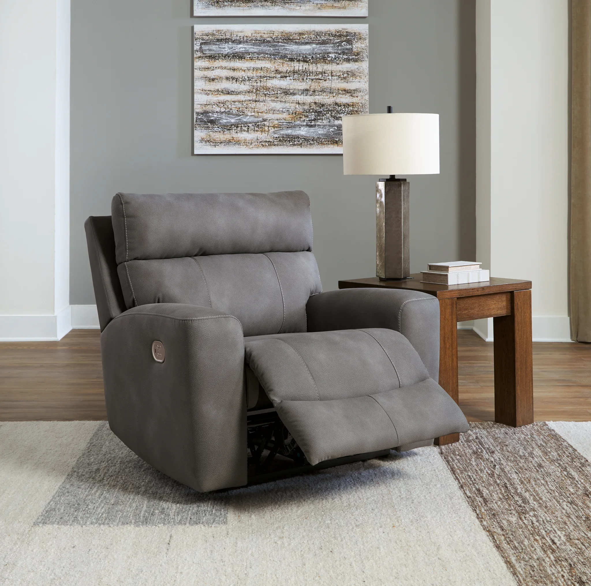 Next-gen Durapella - Slate - Power Recliner With Adj Headrest - Image 3