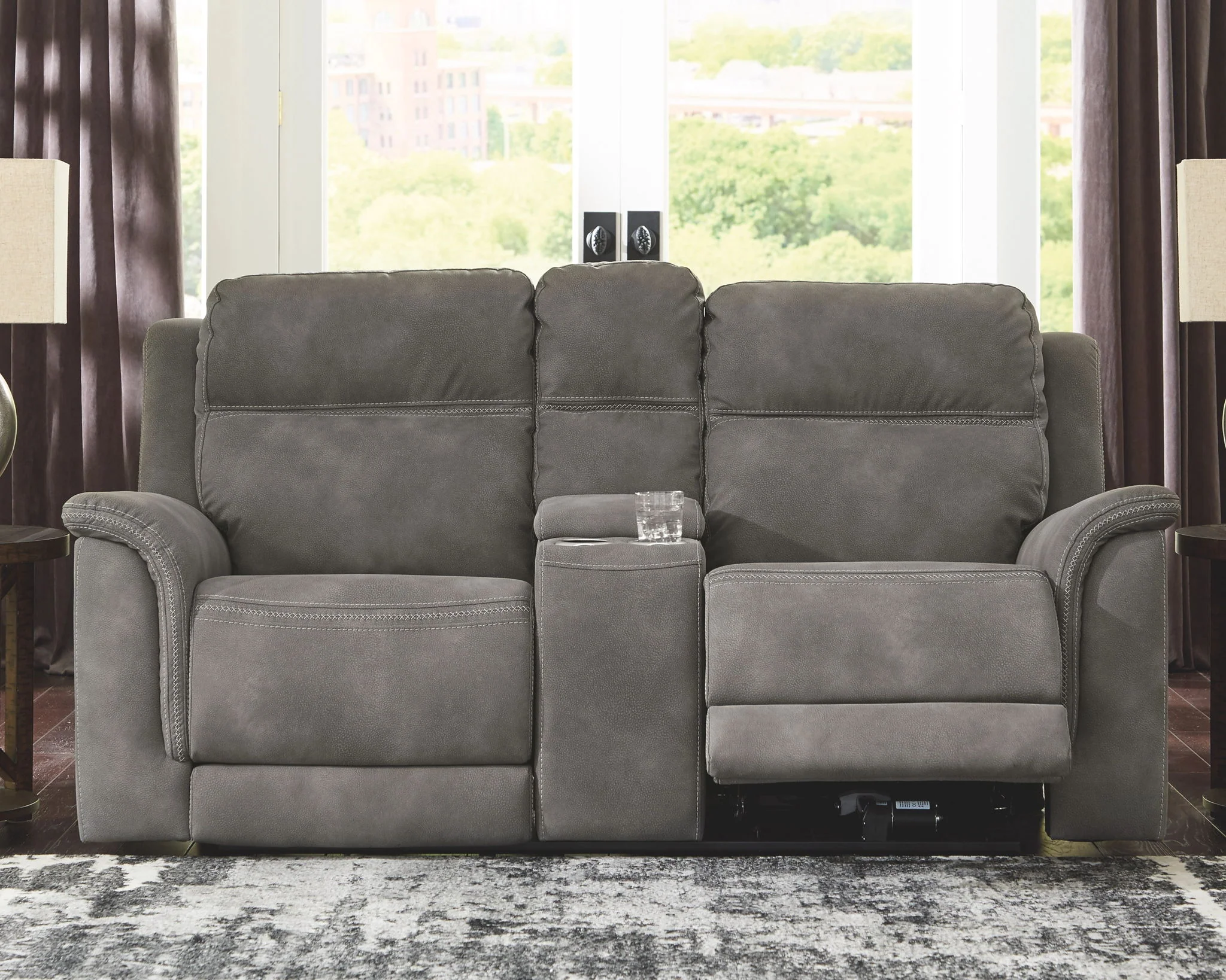Next-gen - Slate - Power Reclining Loveseat With Console/Adj Hdrst - Image 9