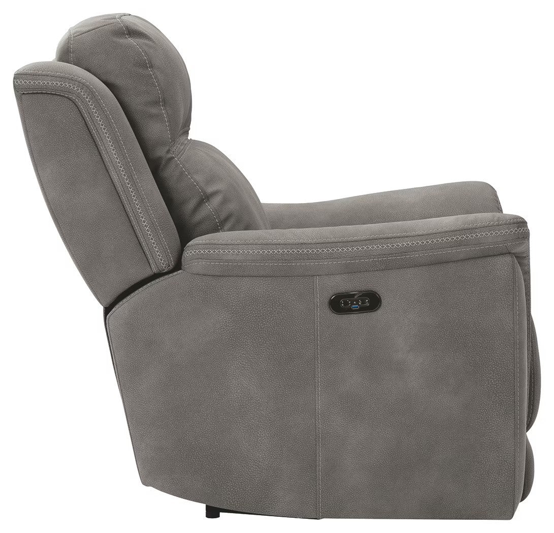 Next-gen - Slate - Power Recliner With Adj Headrest - Image 4