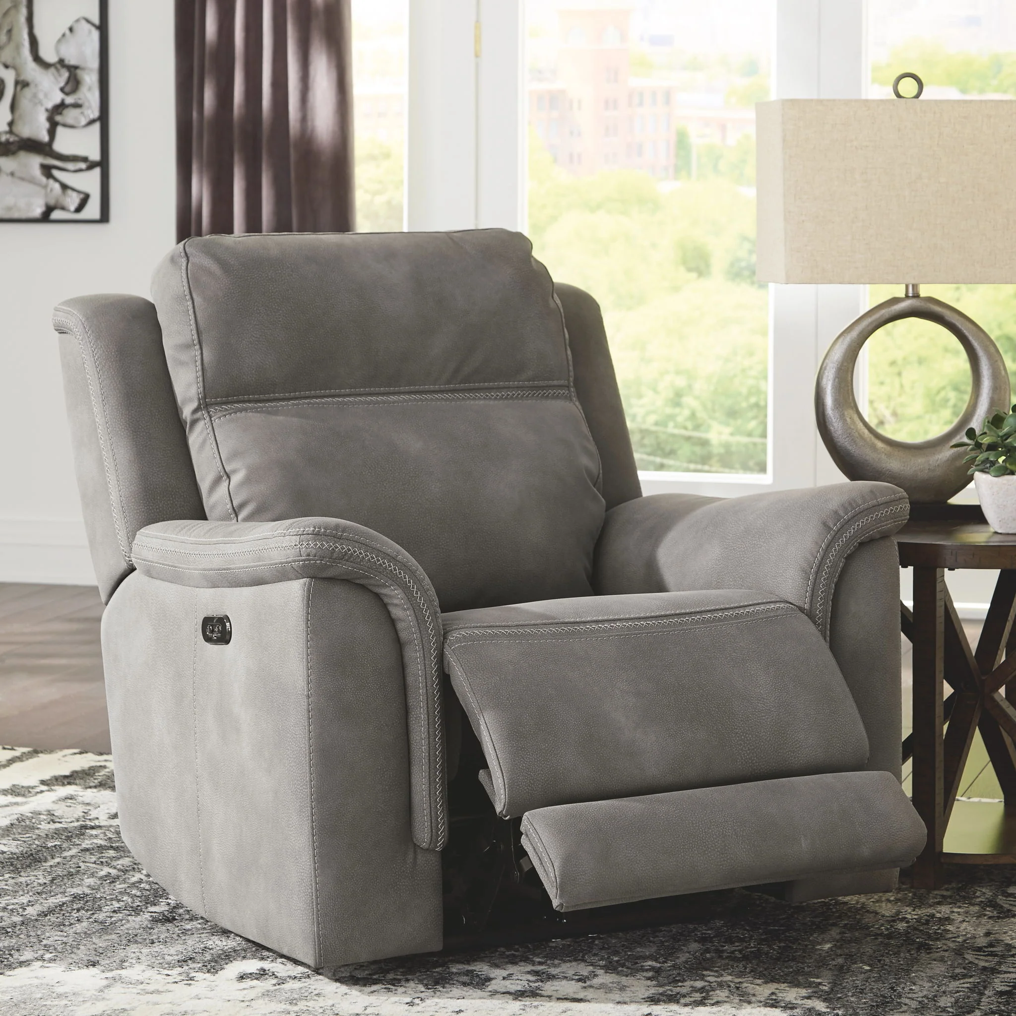 Next-gen - Slate - Power Recliner With Adj Headrest - Image 8