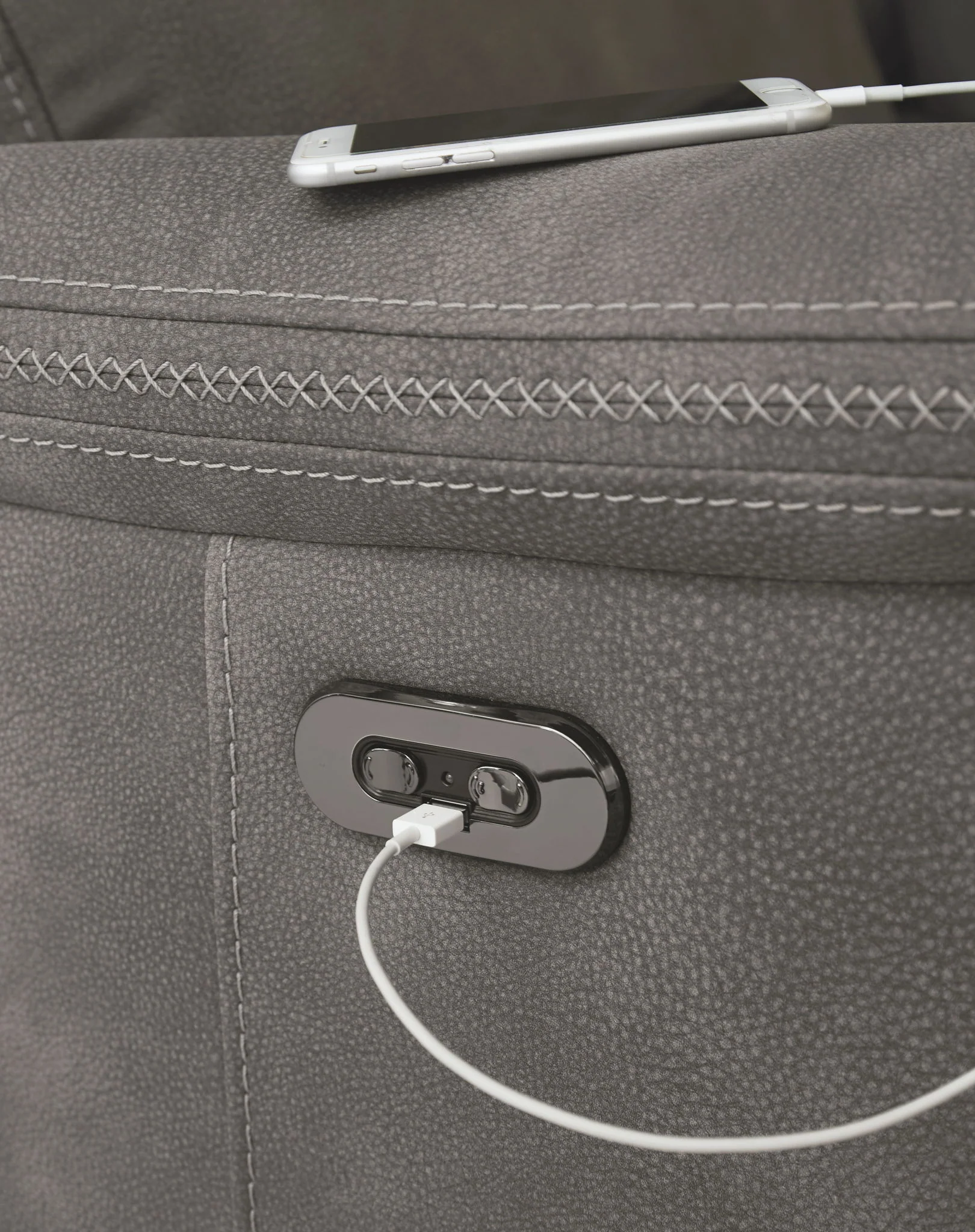 Next-gen - Slate - Power Recliner With Adj Headrest - Image 9