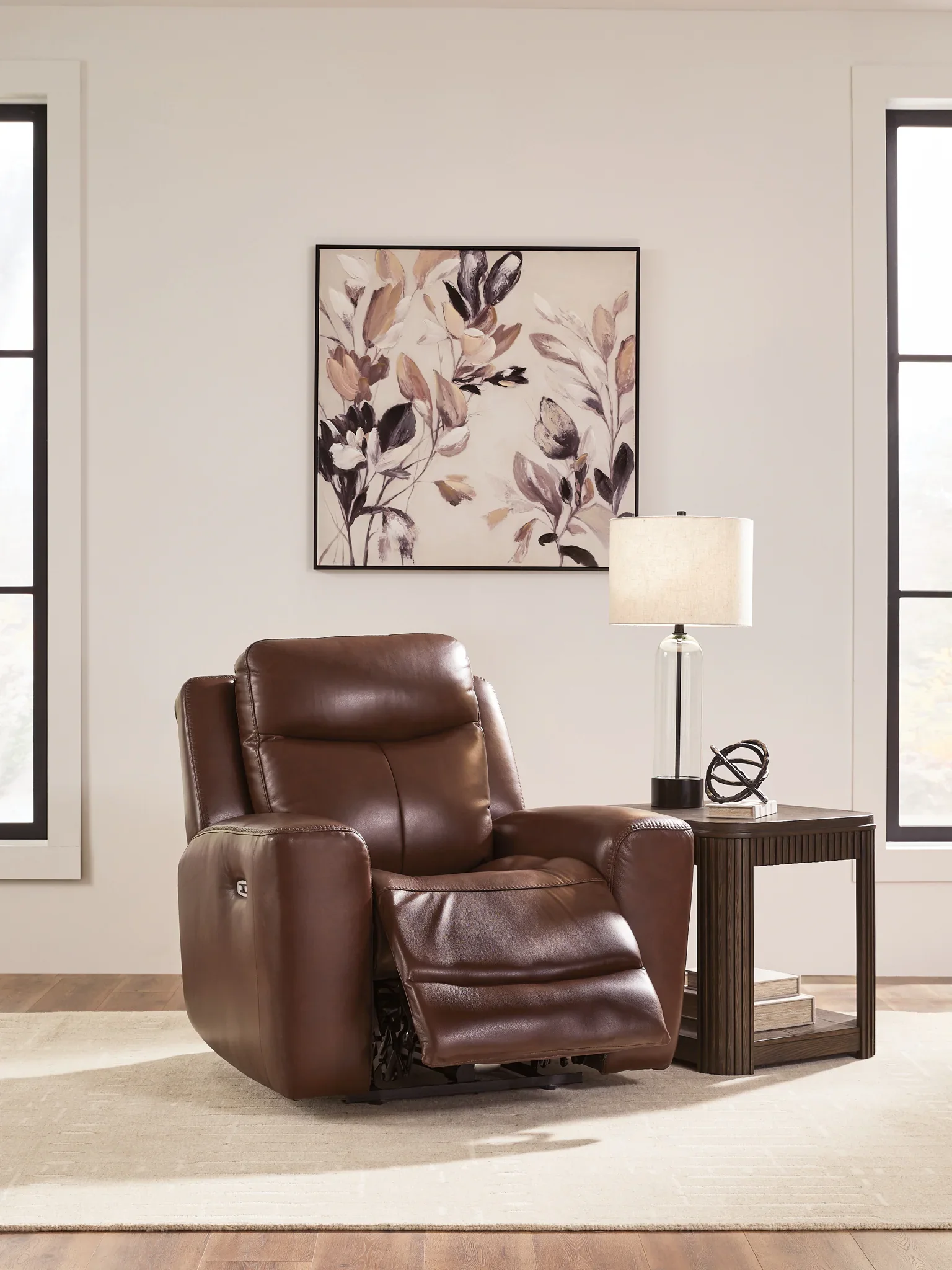 Next Move - Mahogany - Power Recliner With Adjustable Headrest - Image 7