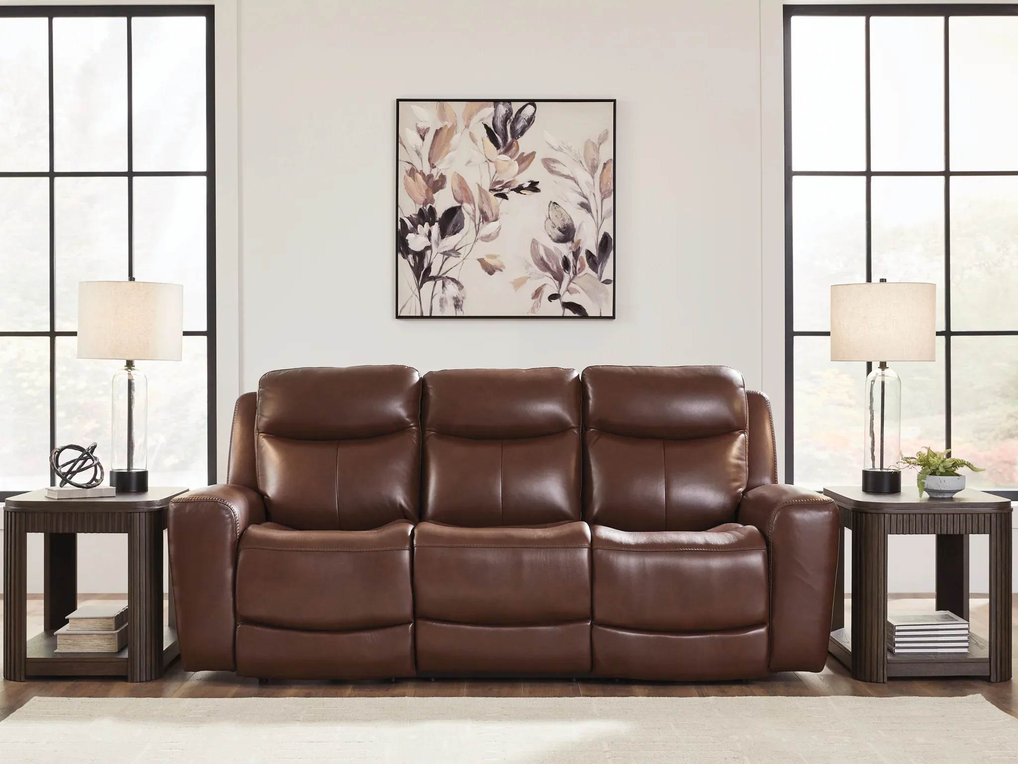 Next Move - Mahogany - Power Reclining Sofa With Adjustable Headrest - Image 7