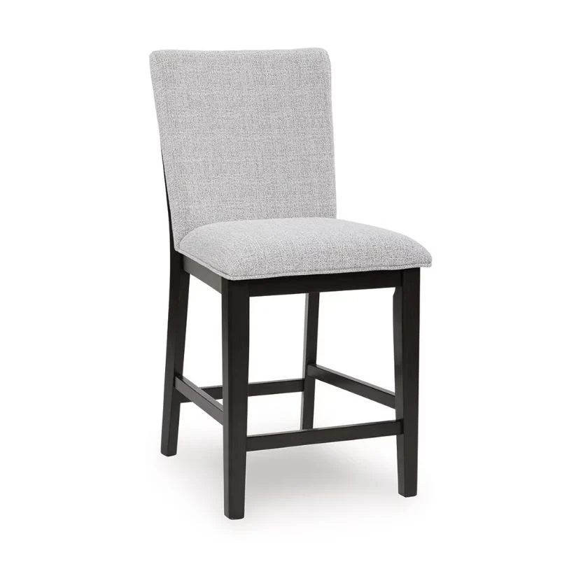 Neymorton - Dark Grayish Brown - Upholstered Barstool (Set of 2)
