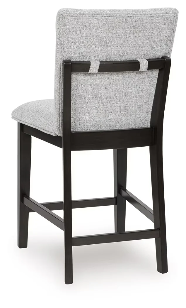 Neymorton - Dark Grayish Brown - Upholstered Barstool (Set of 2) - Image 4