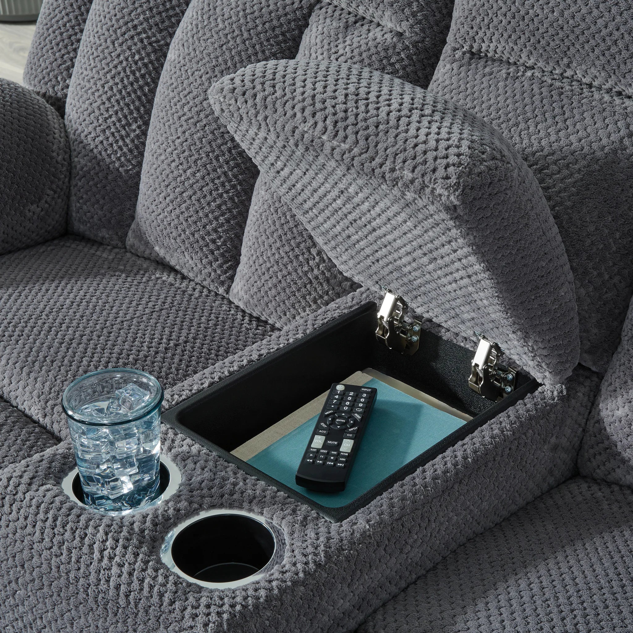 Observation - Steel - Double Reclining Power Loveseat With Console - Image 5