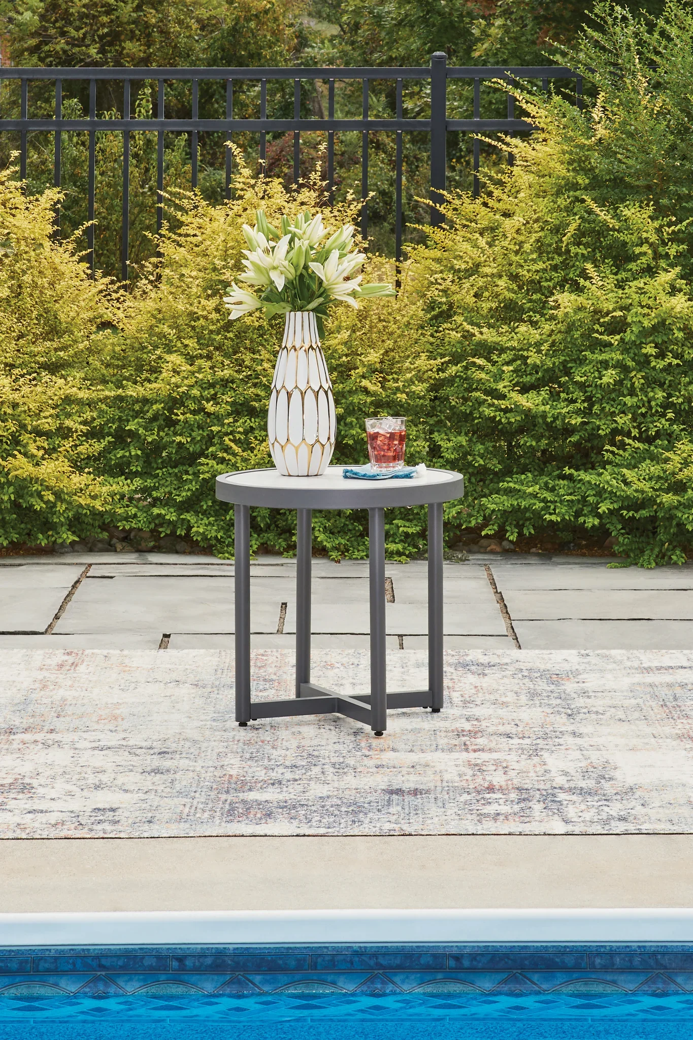 Ocean Beach - Round End Table - Gray - Image 2