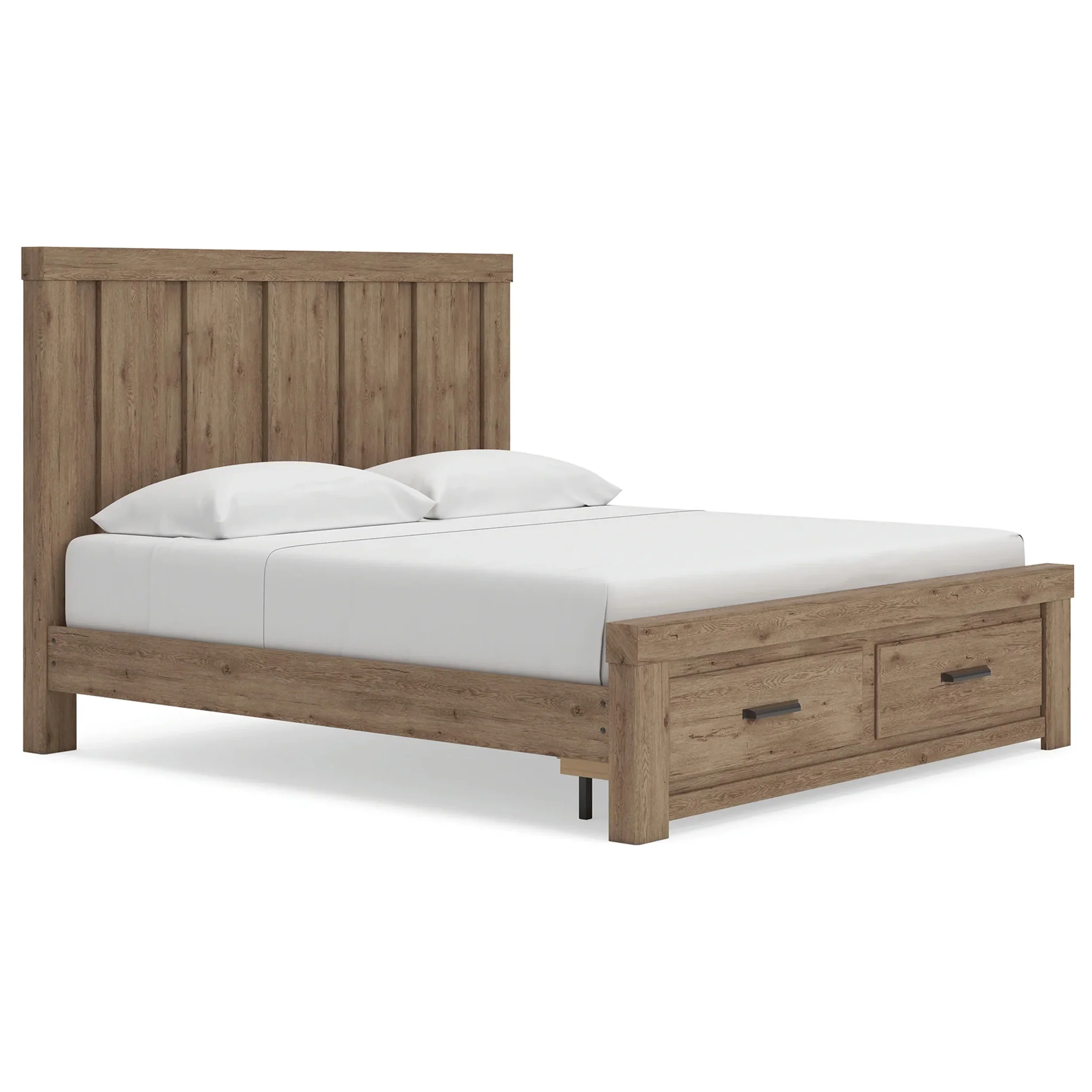 Oliandon - King Panel Storage Bed - Light Brown