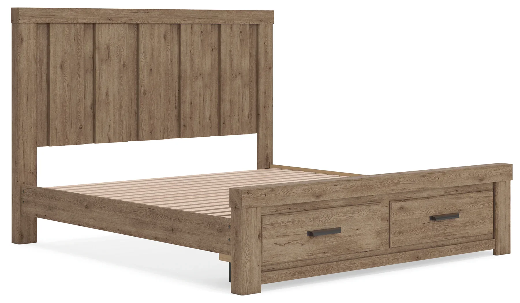 Oliandon - King Panel Storage Bed - Light Brown - Image 3