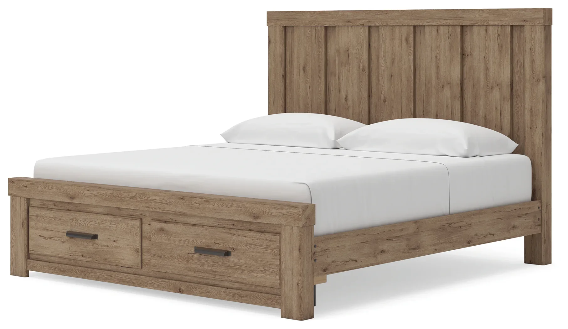 Oliandon - King Panel Storage Bed - Light Brown - Image 4