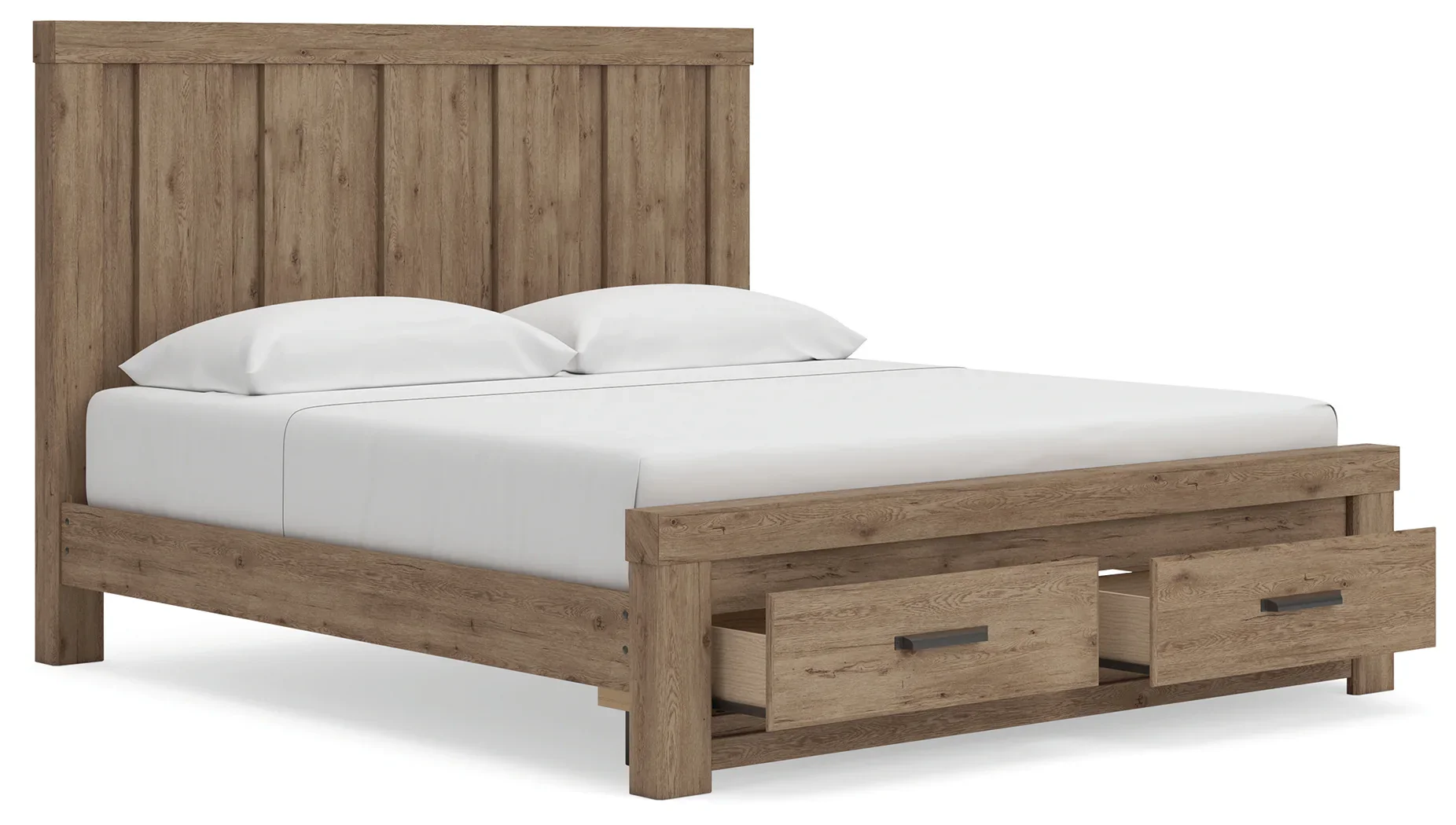 Oliandon - King Panel Storage Bed - Light Brown - Image 5