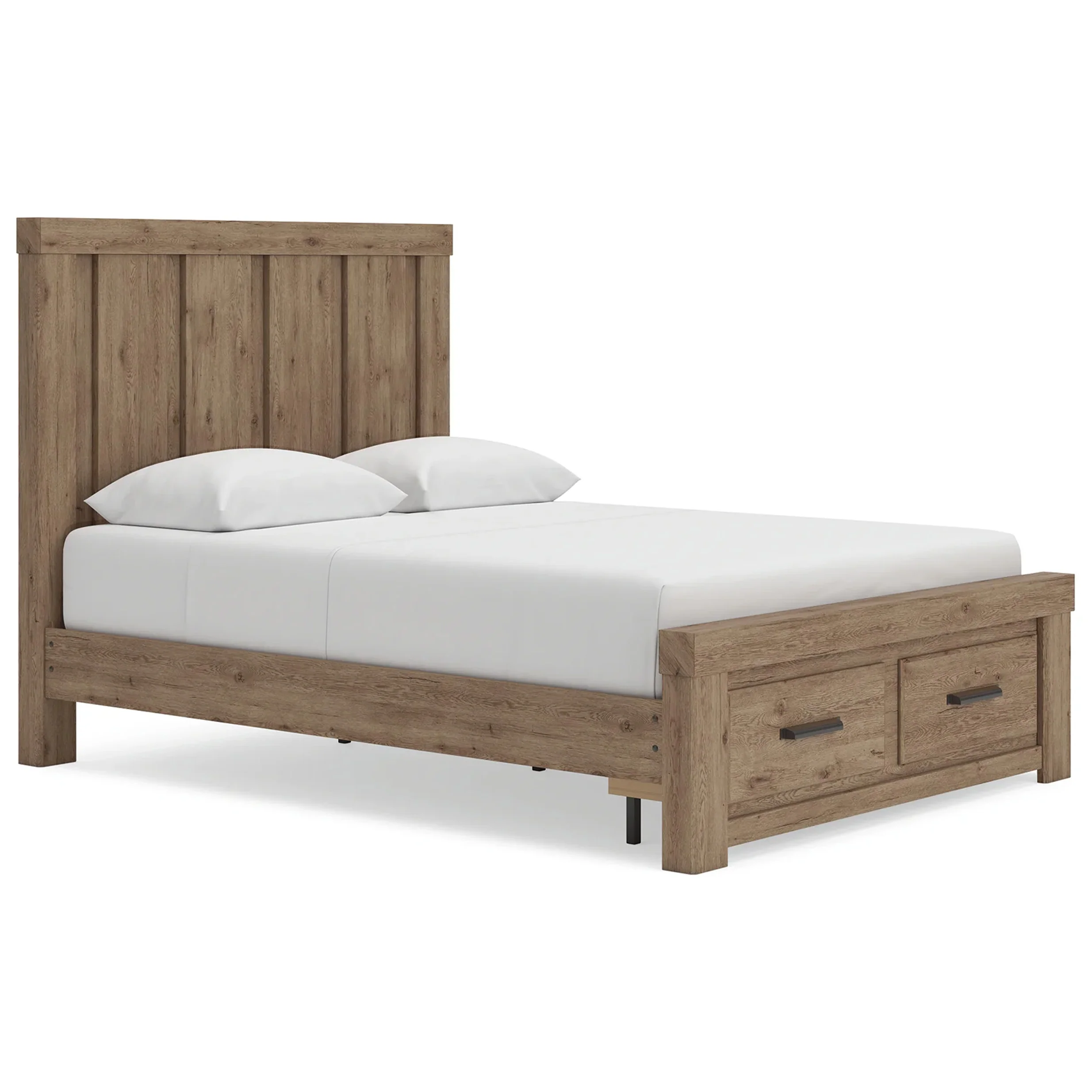 Oliandon - Queen Panel Storage Bed - Light Brown