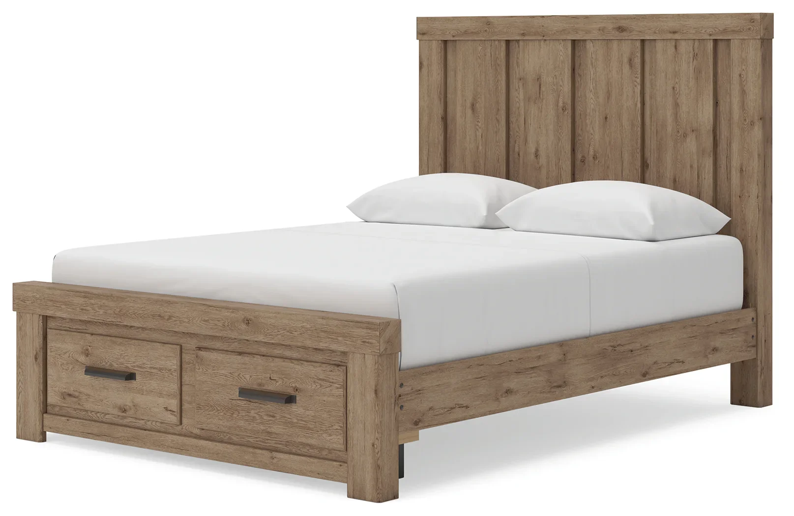 Oliandon - Queen Panel Storage Bed - Light Brown - Image 4