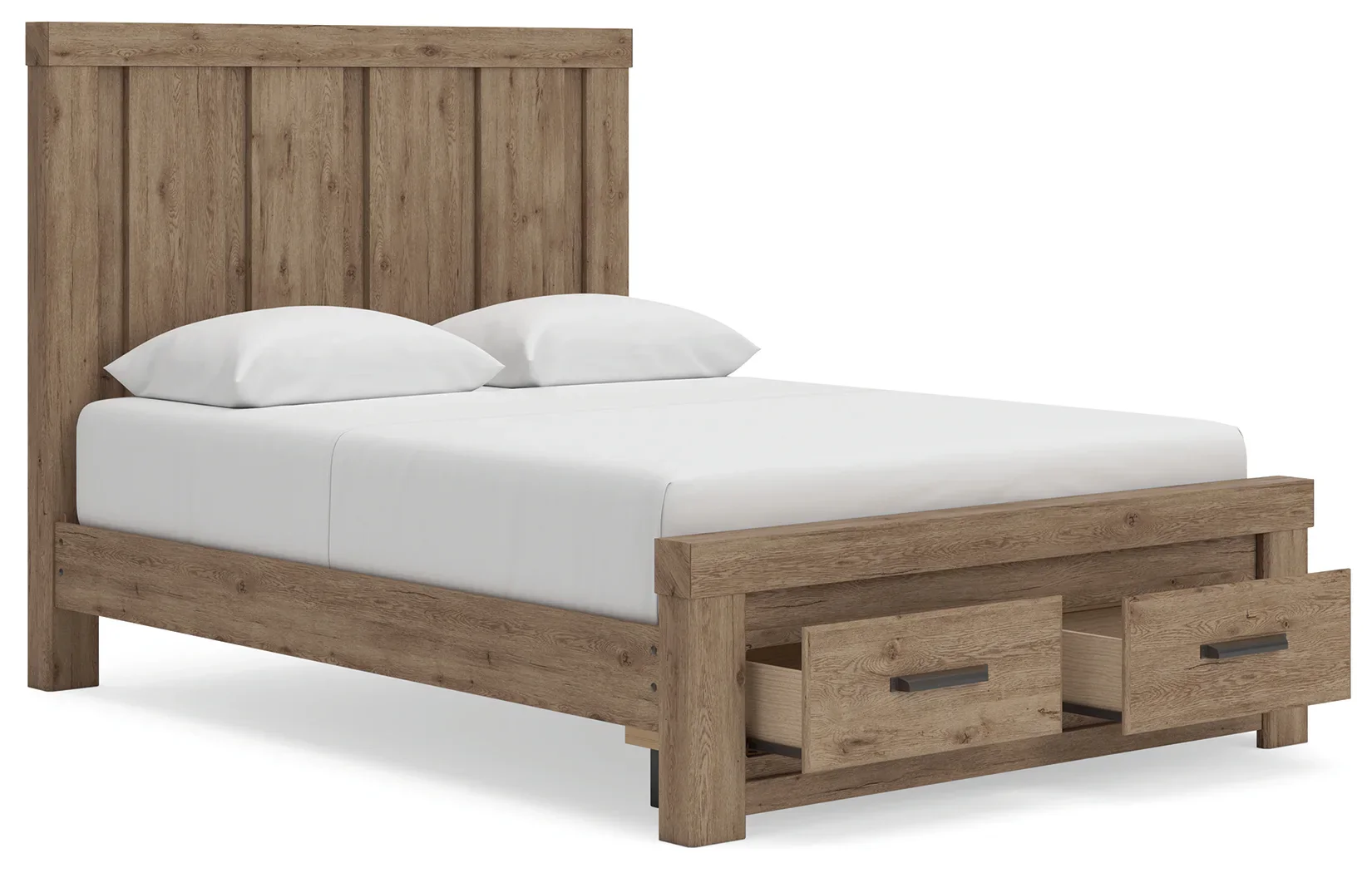 Oliandon - Queen Panel Storage Bed - Light Brown - Image 5