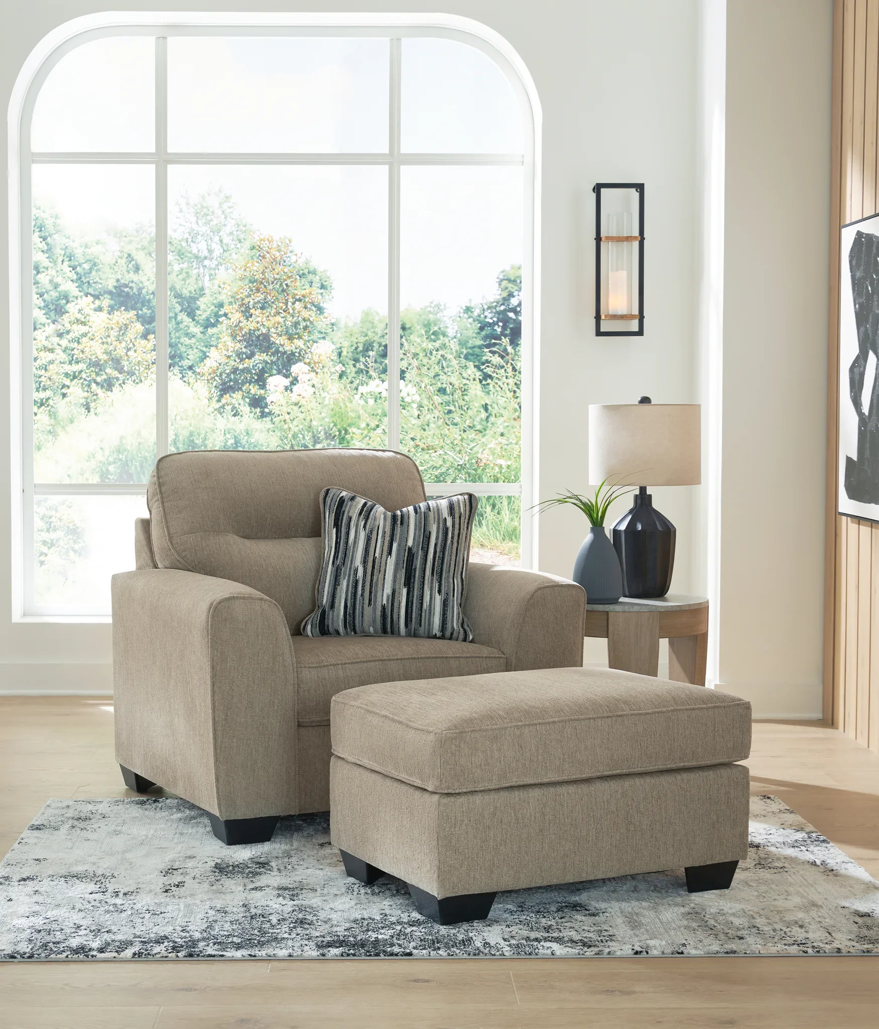 Olten - 2 Pc. - Chair And A Half, Ottoman - Mocha