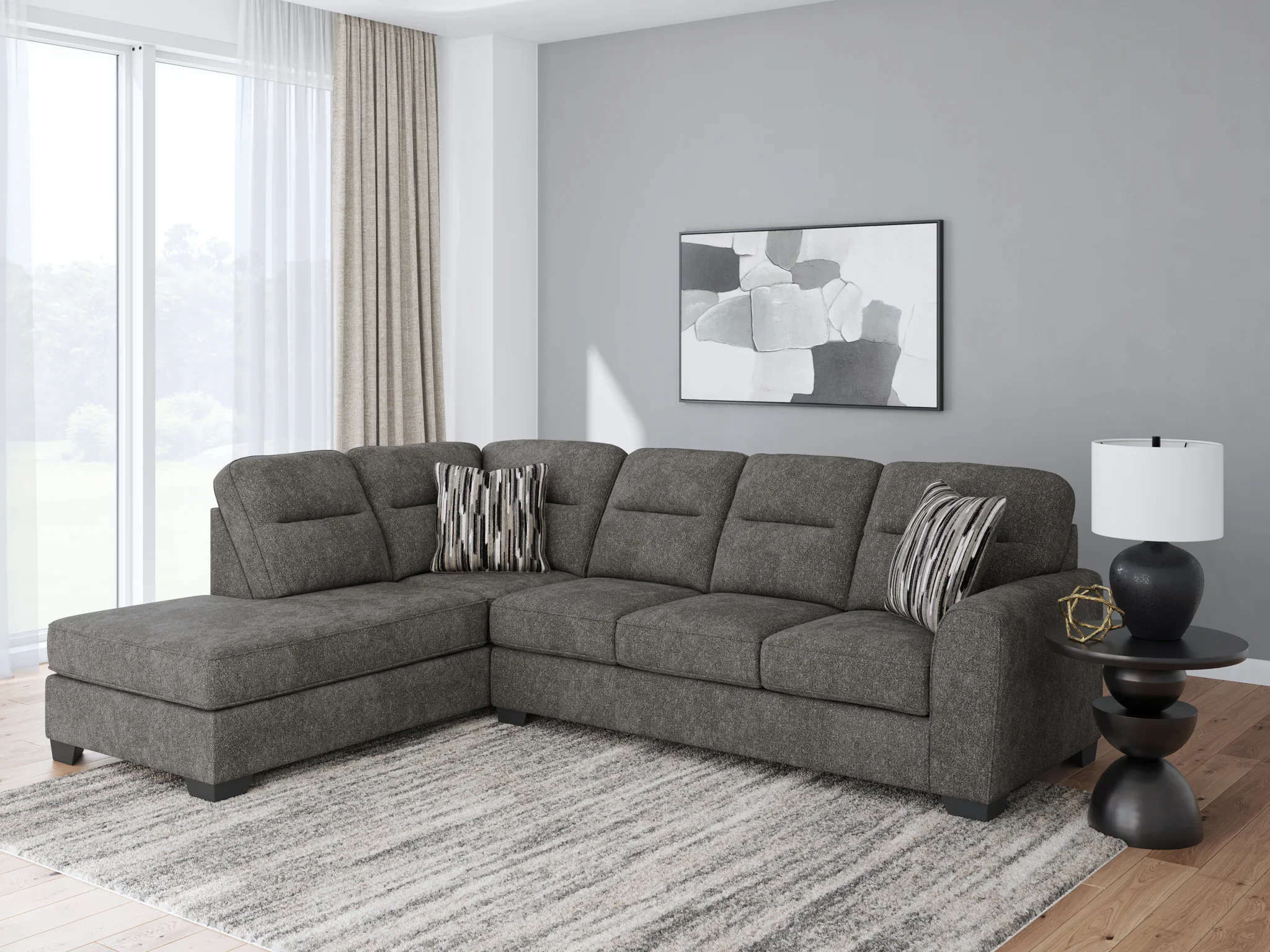 Olten - Graphite - 2-Piece Sectional With LAF Corner Chaise - Image 2