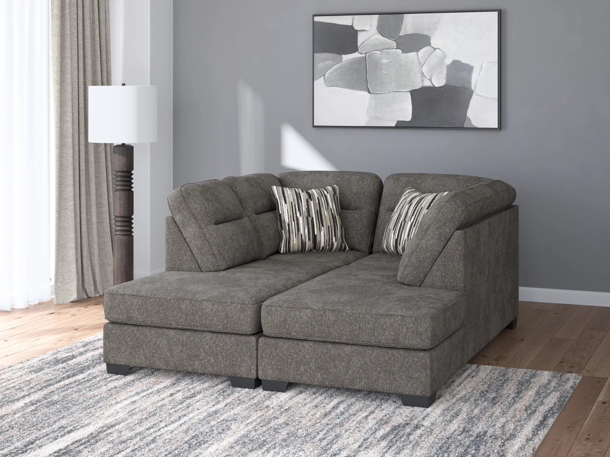 Olten - Graphite - 2-Piece Super Chaise - Image 2