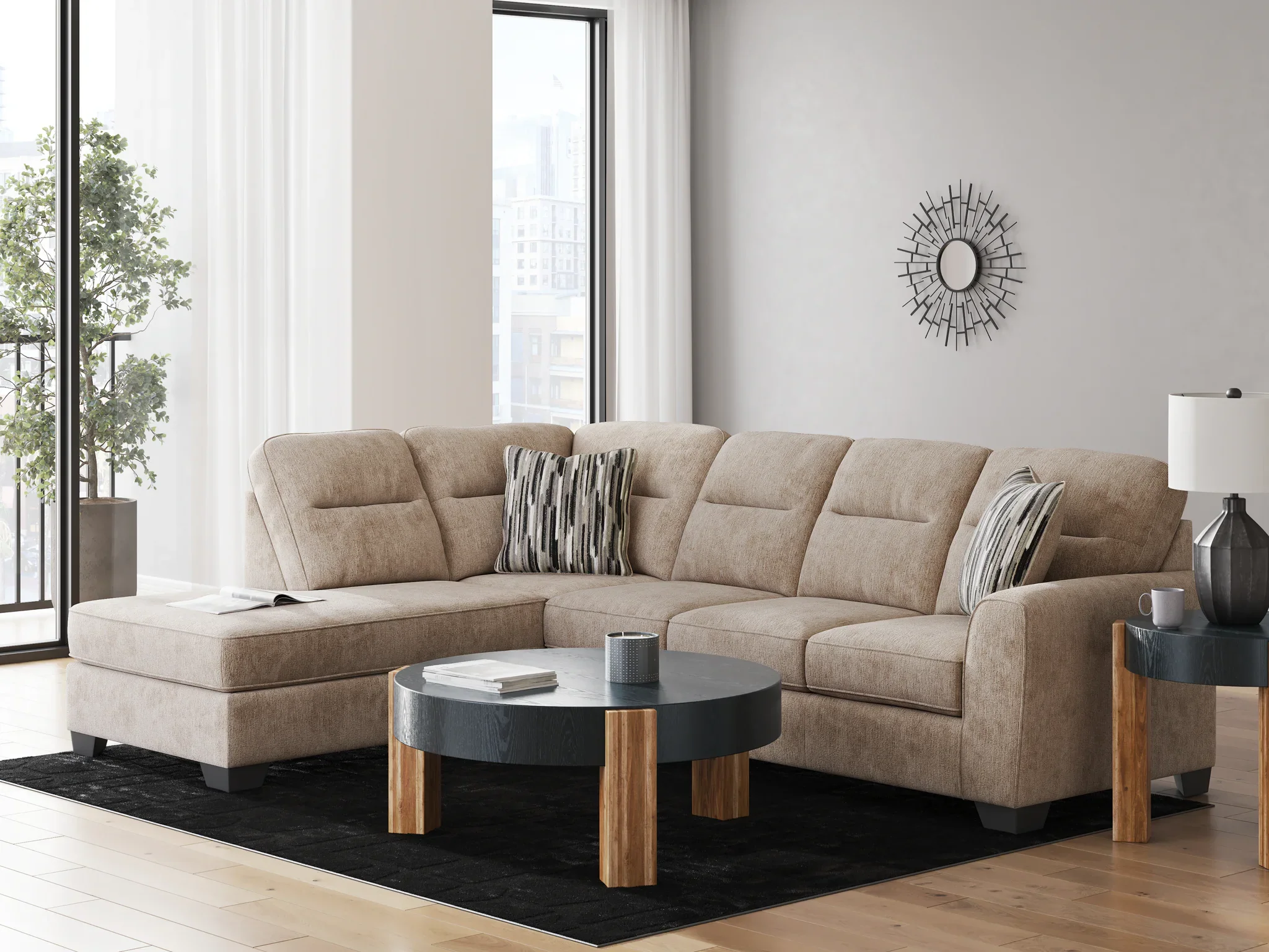 Olten - Mocha - 2-Piece Sectional With LAF Corner Chaise - Image 2