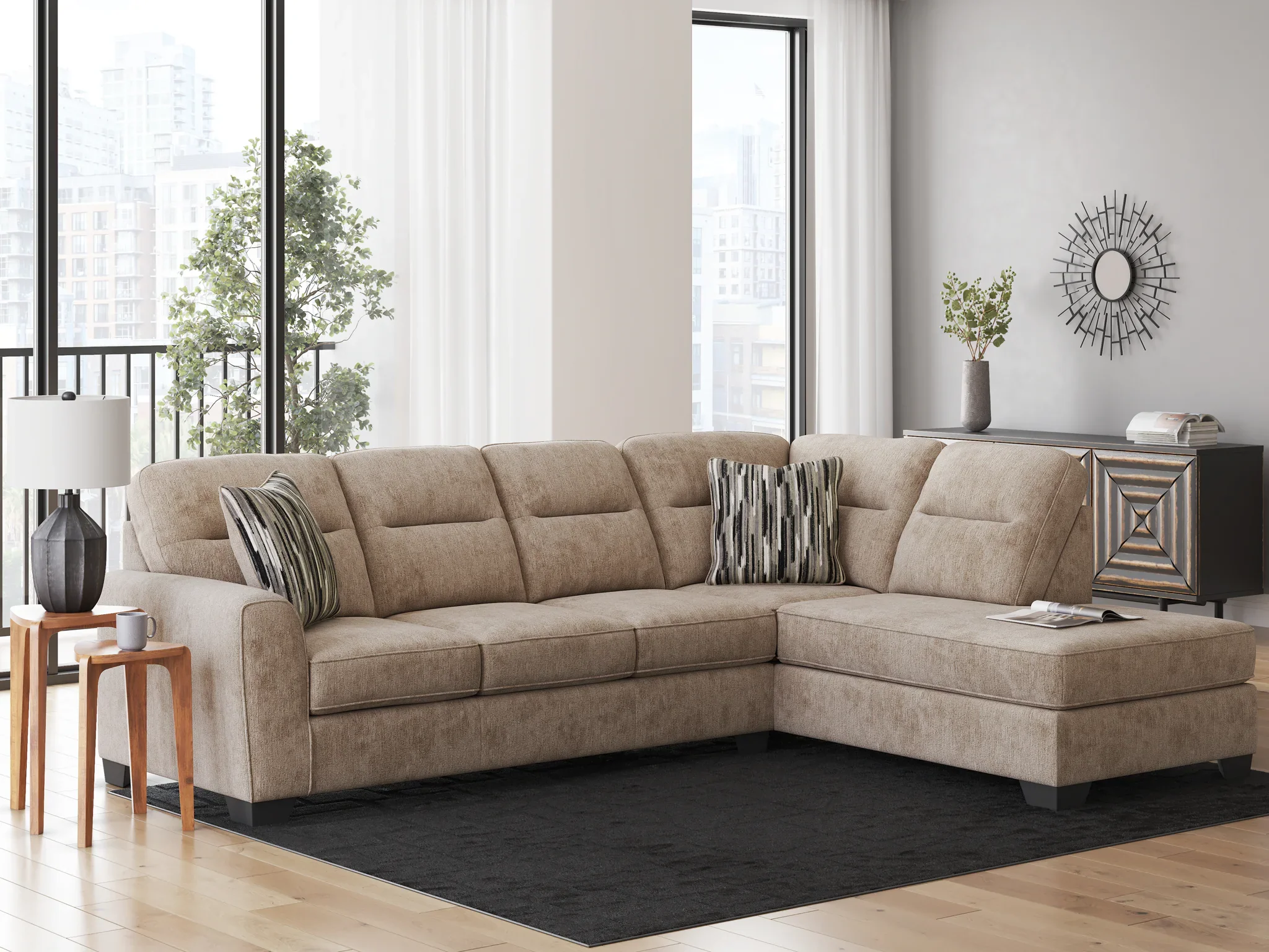 Olten - Mocha - 2-Piece Sectional With RAF Corner Chaise - Image 2