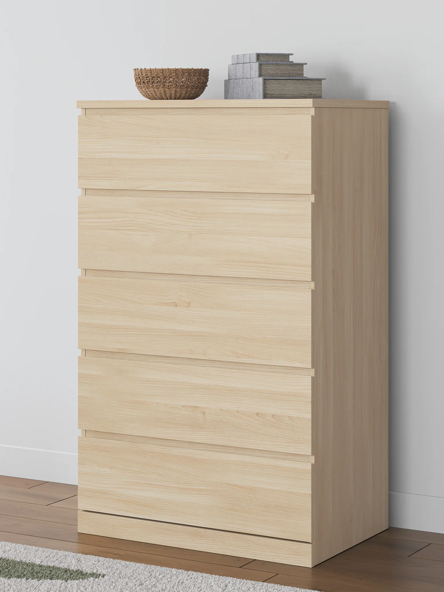 Onita - Natural - Five Drawer Chest - Image 2