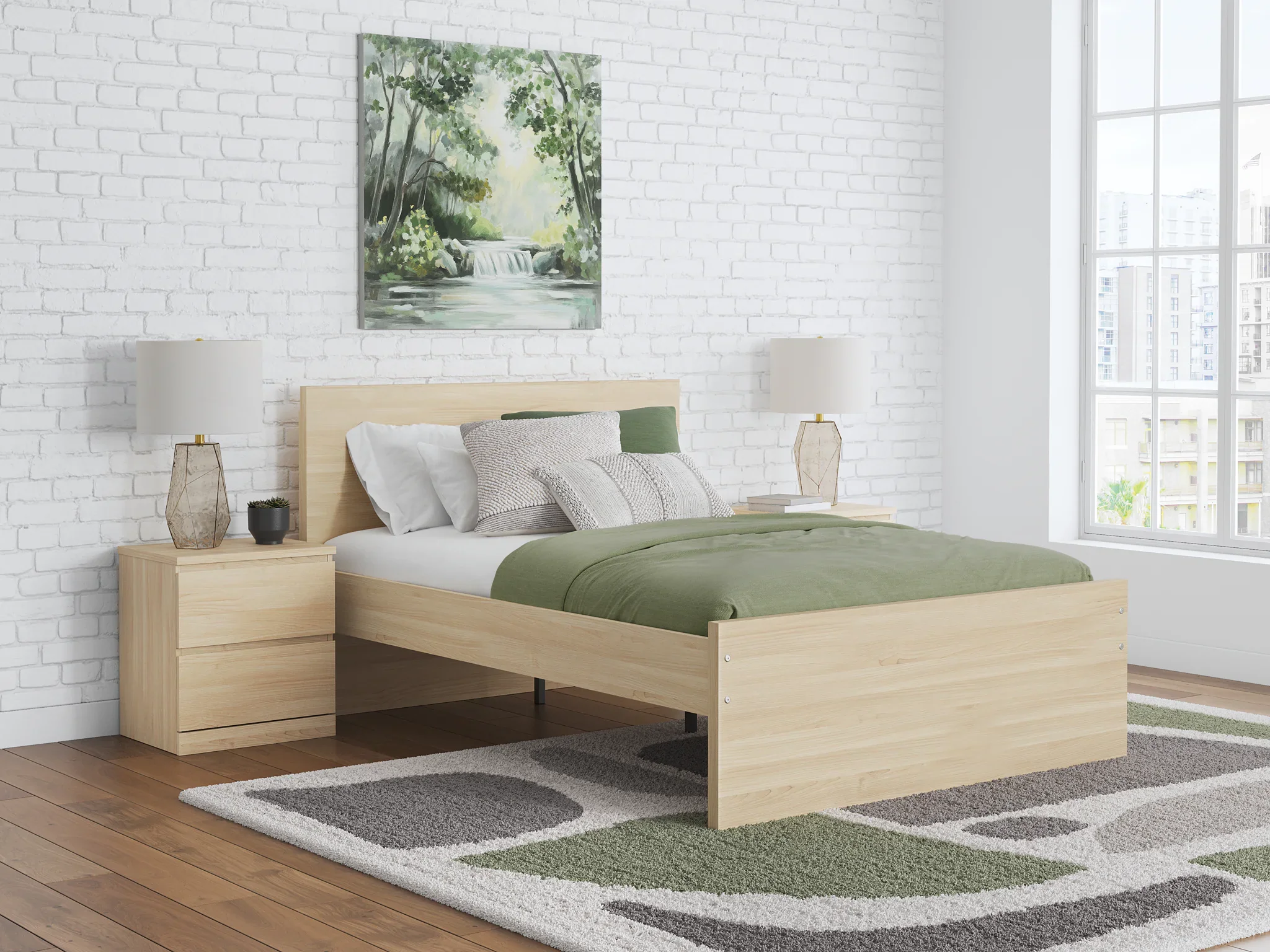 Onita - Natural - Full Panel Platform Bed With 1 Side Storage - Image 9