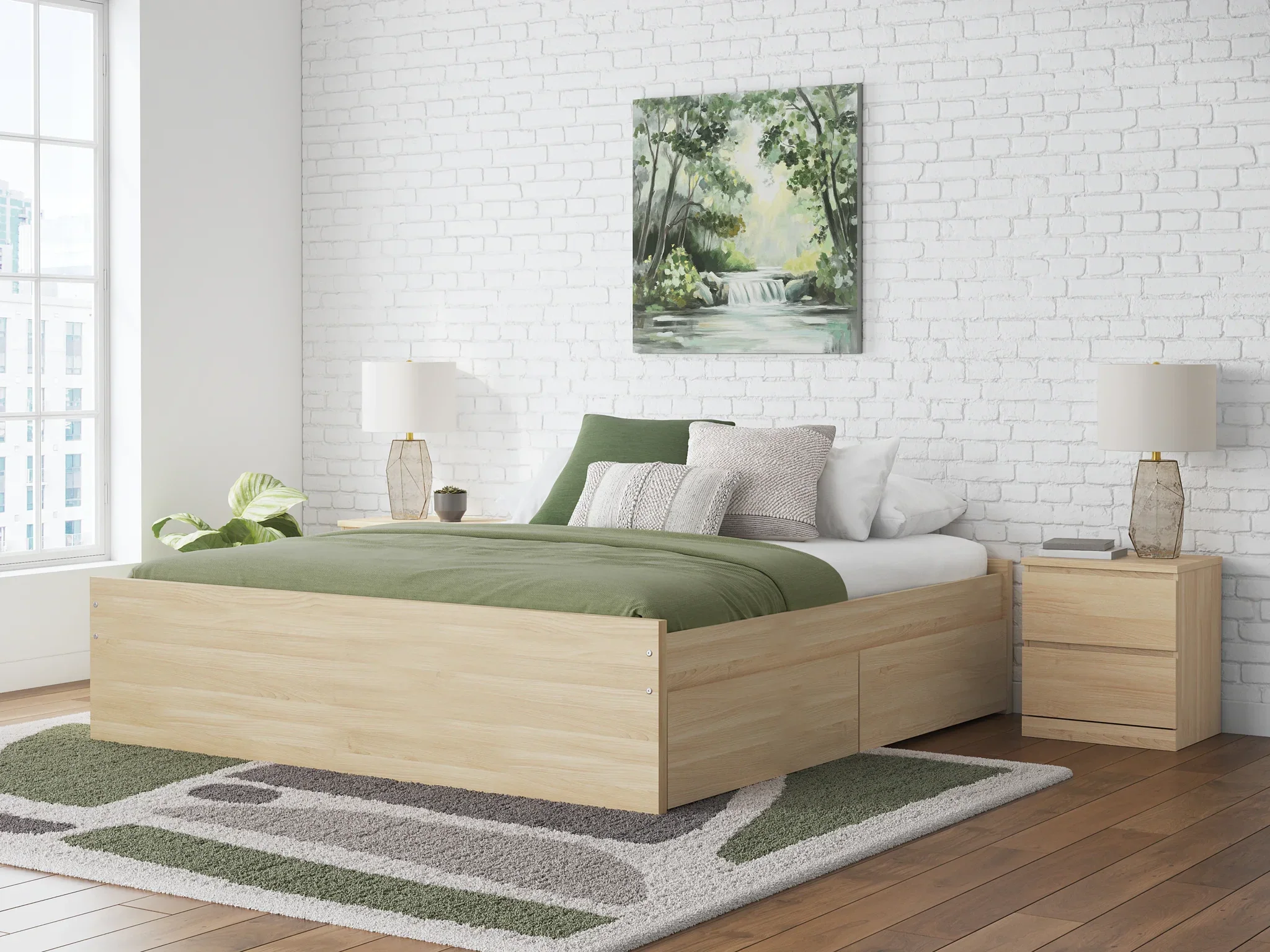 Onita - Natural - King Platform Bed With 2 Side Storage - Image 2