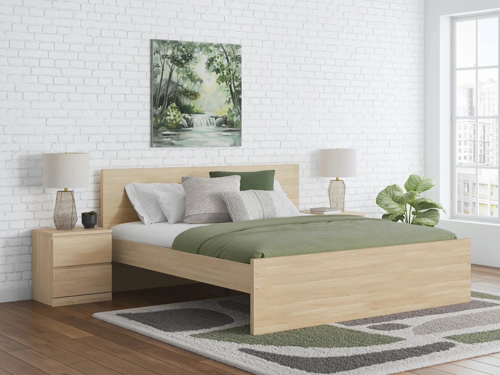 Onita - Natural - Queen Panel Platform Bed - Image 2