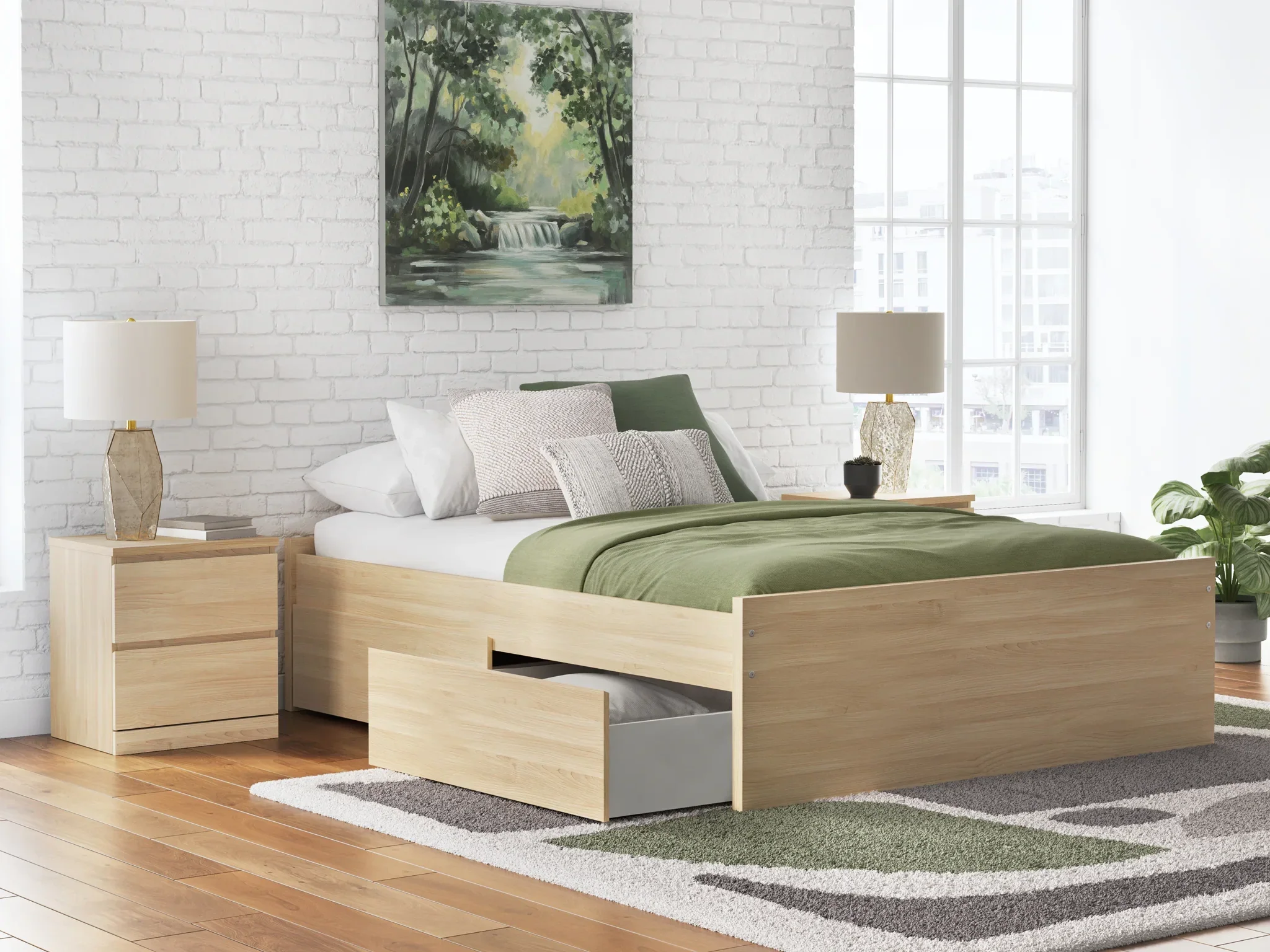 Onita - Natural - Queen Platform Bed With 2 Side Storage - Image 2