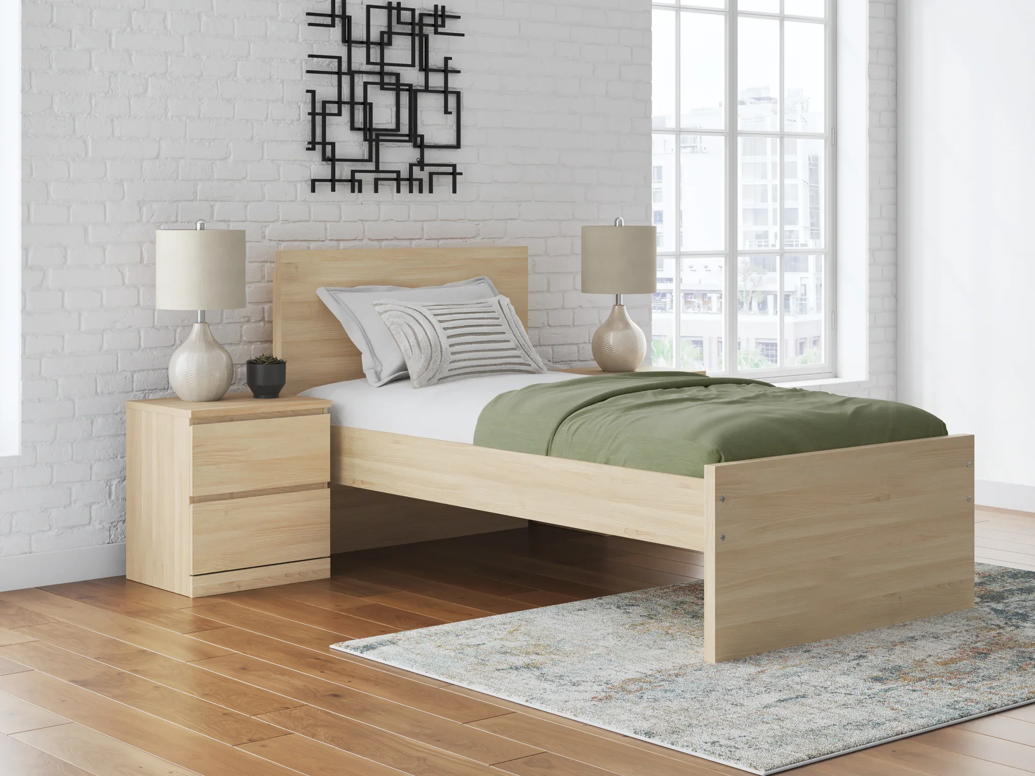 Onita - Natural - Twin Panel Platform Bed - Image 8