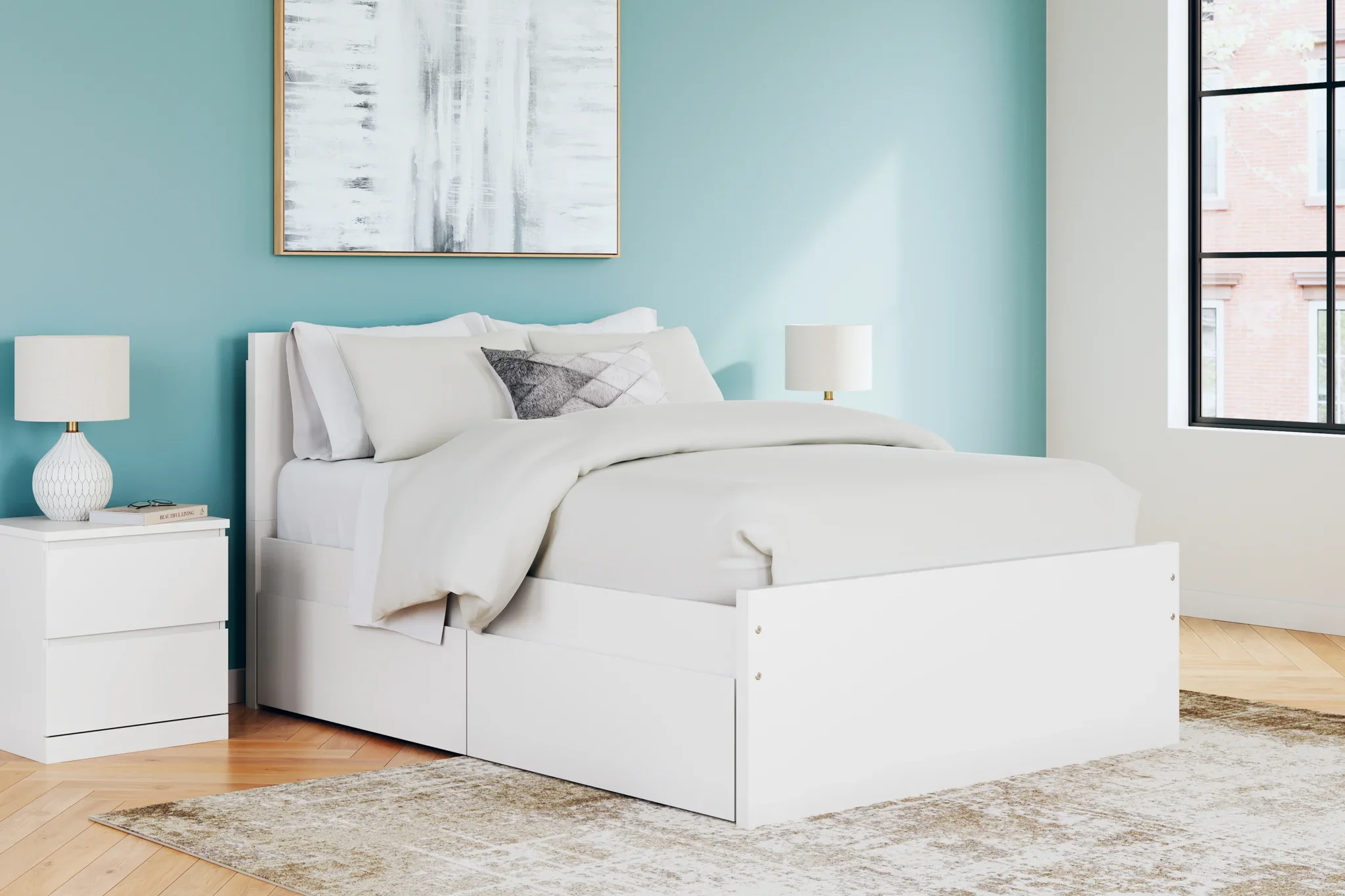 Onita - White - Full Panel Platform Bed With 2 Side Storage - Image 2