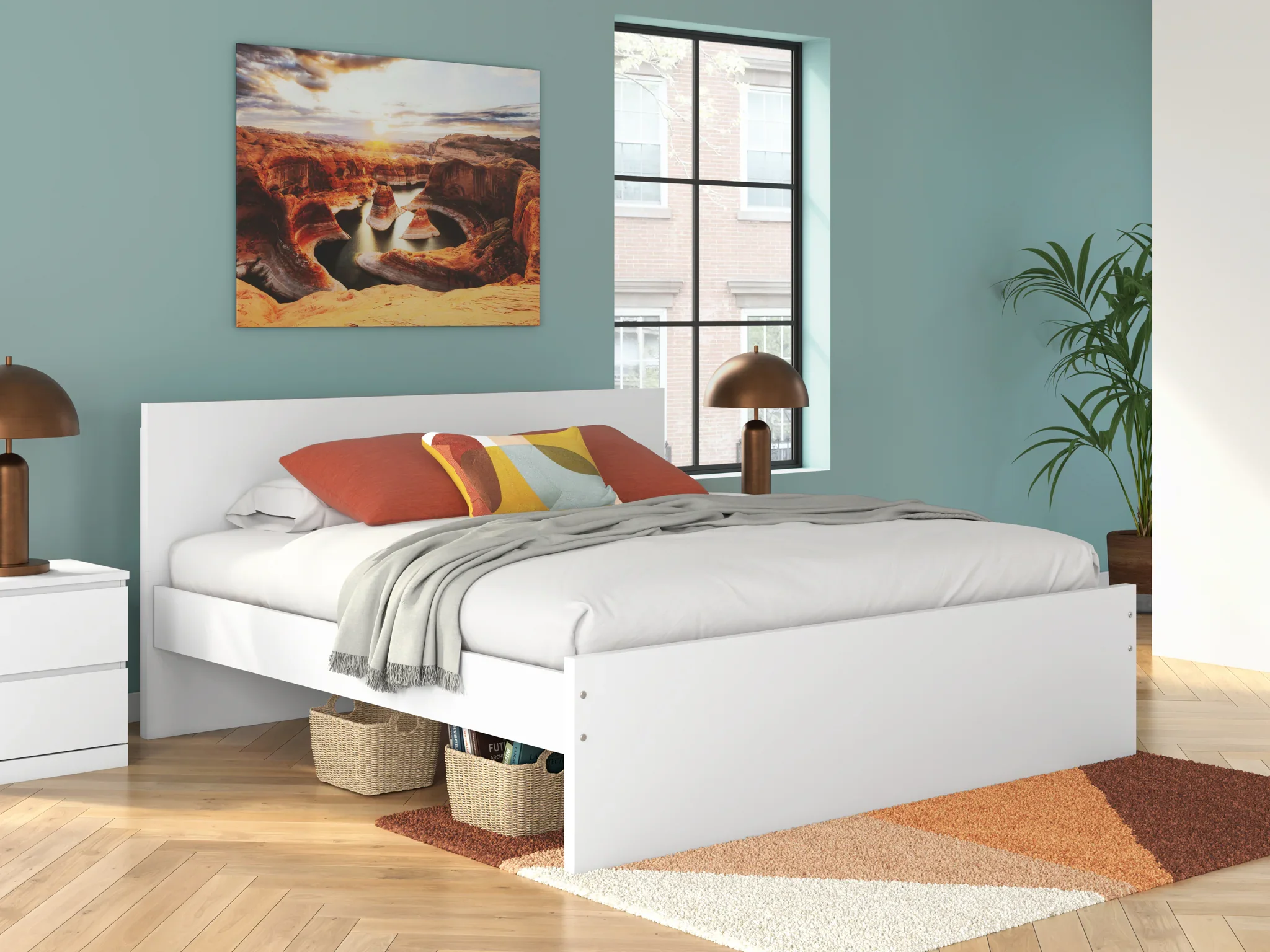 Onita - White - King Panel Platform Bed - Image 2