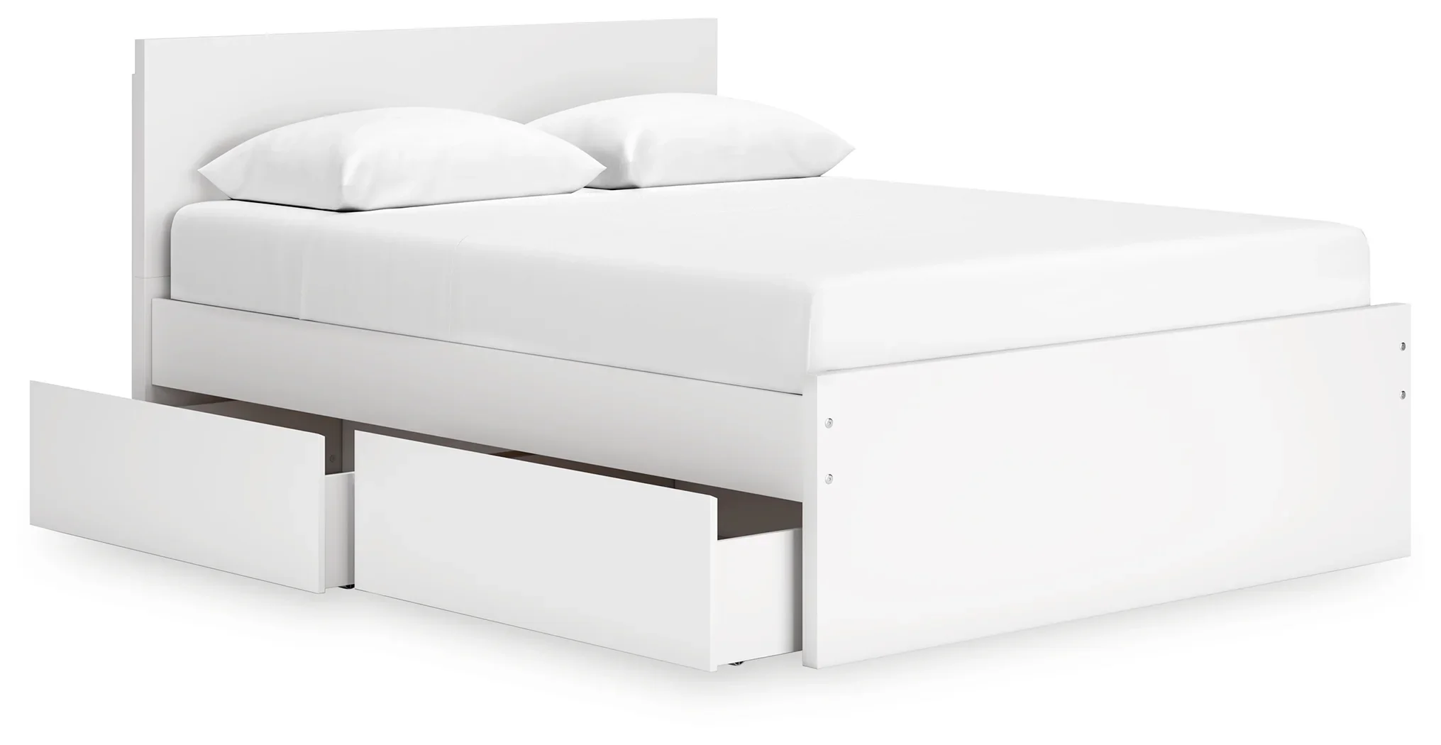 Onita - White - Queen Panel Platform Bed With 1 Side Storage - Image 7