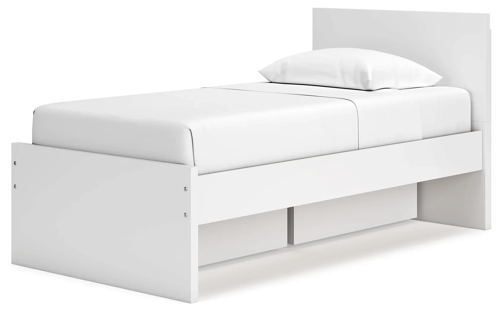 Onita - White - Twin Panel Platform Bed With 1 Side Storage - Image 3