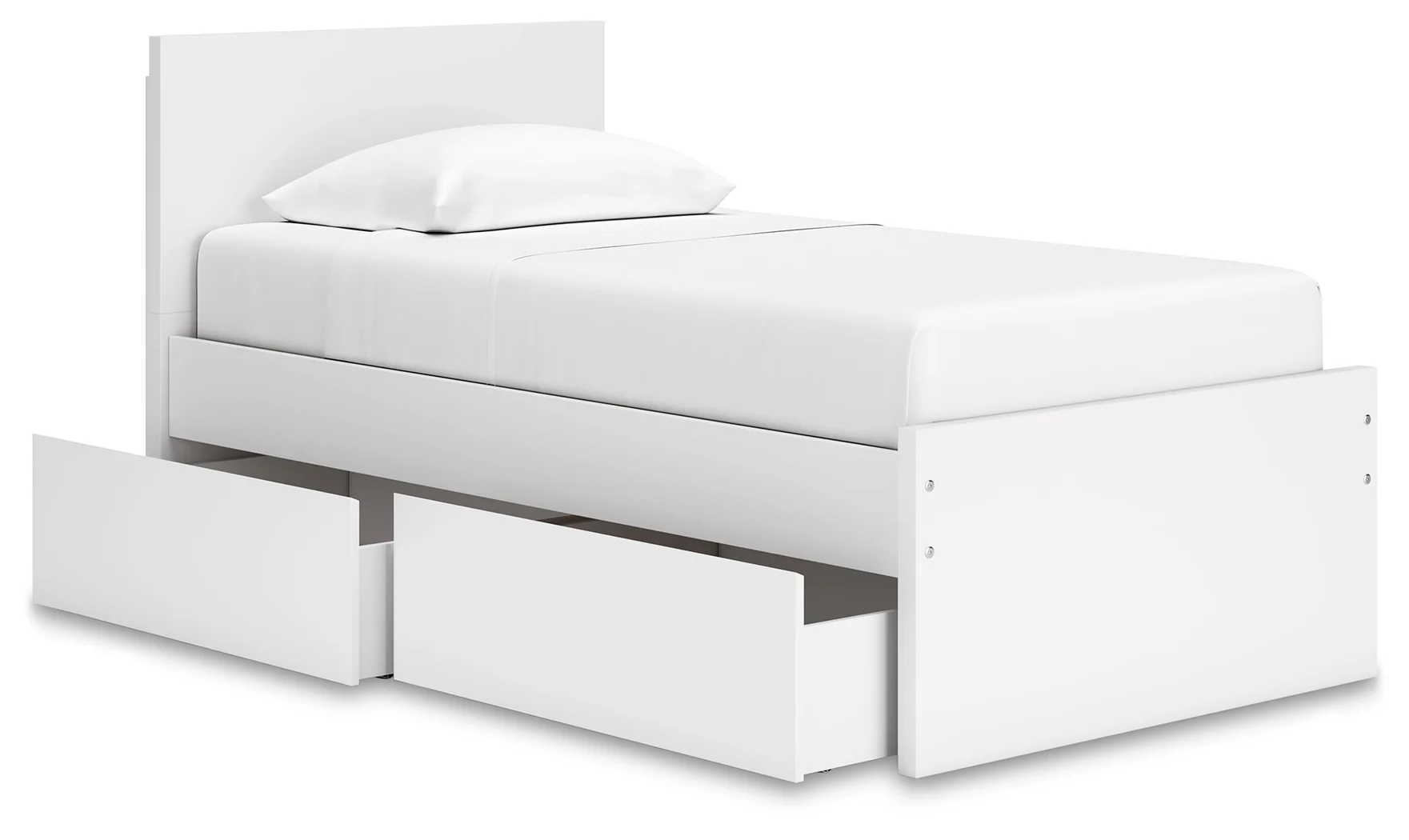 Onita - White - Twin Panel Platform Bed With 1 Side Storage - Image 4