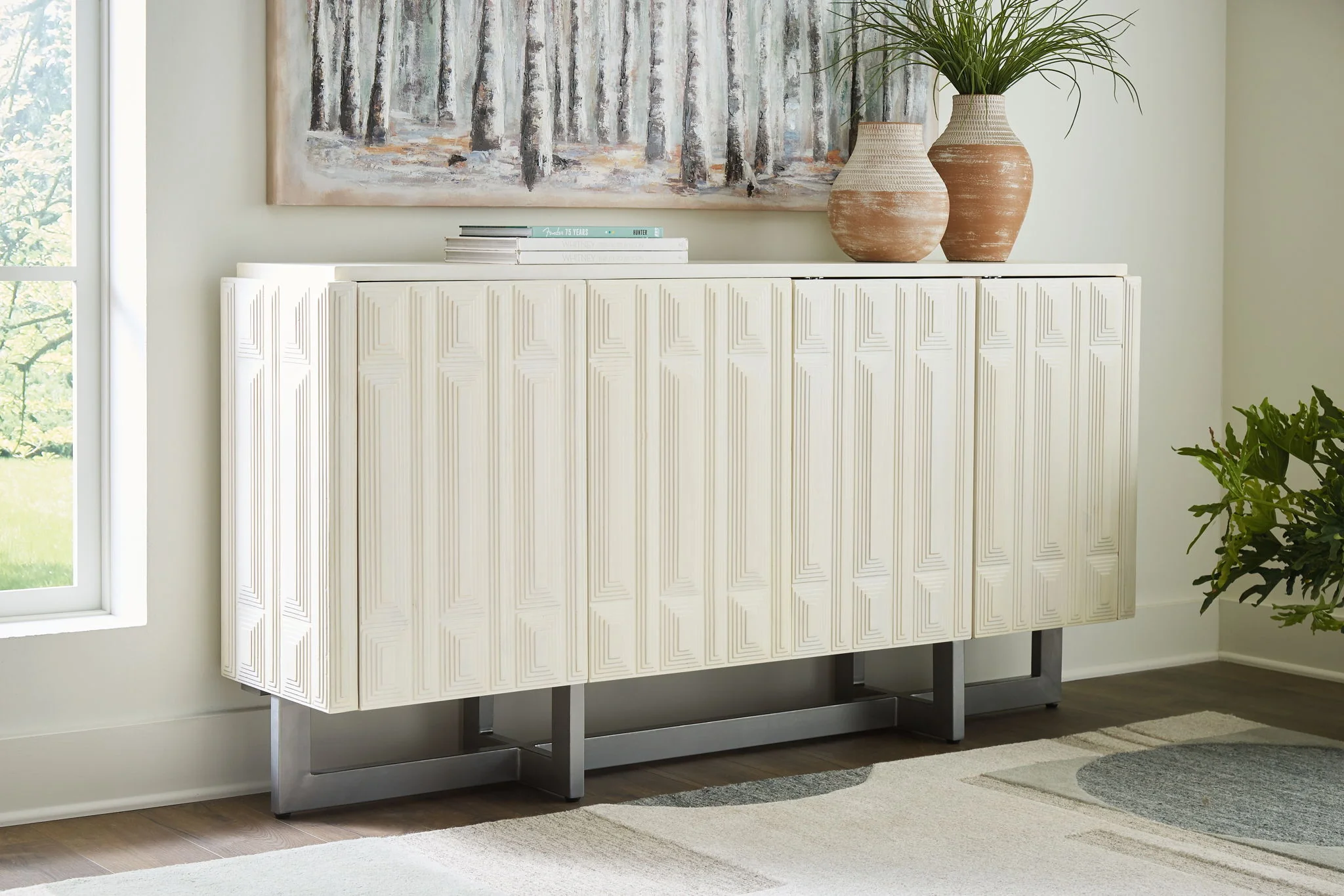 Ornawel - Distressed White - Accent Cabinet - Image 2