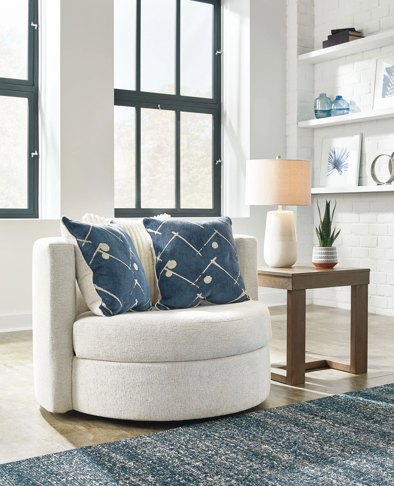 Padova - Ivory - Swivel Accent Chair - Image 2