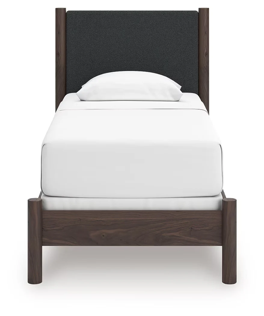 Pamytta - Brown - Twin Upholstered Panel Bed - Image 8