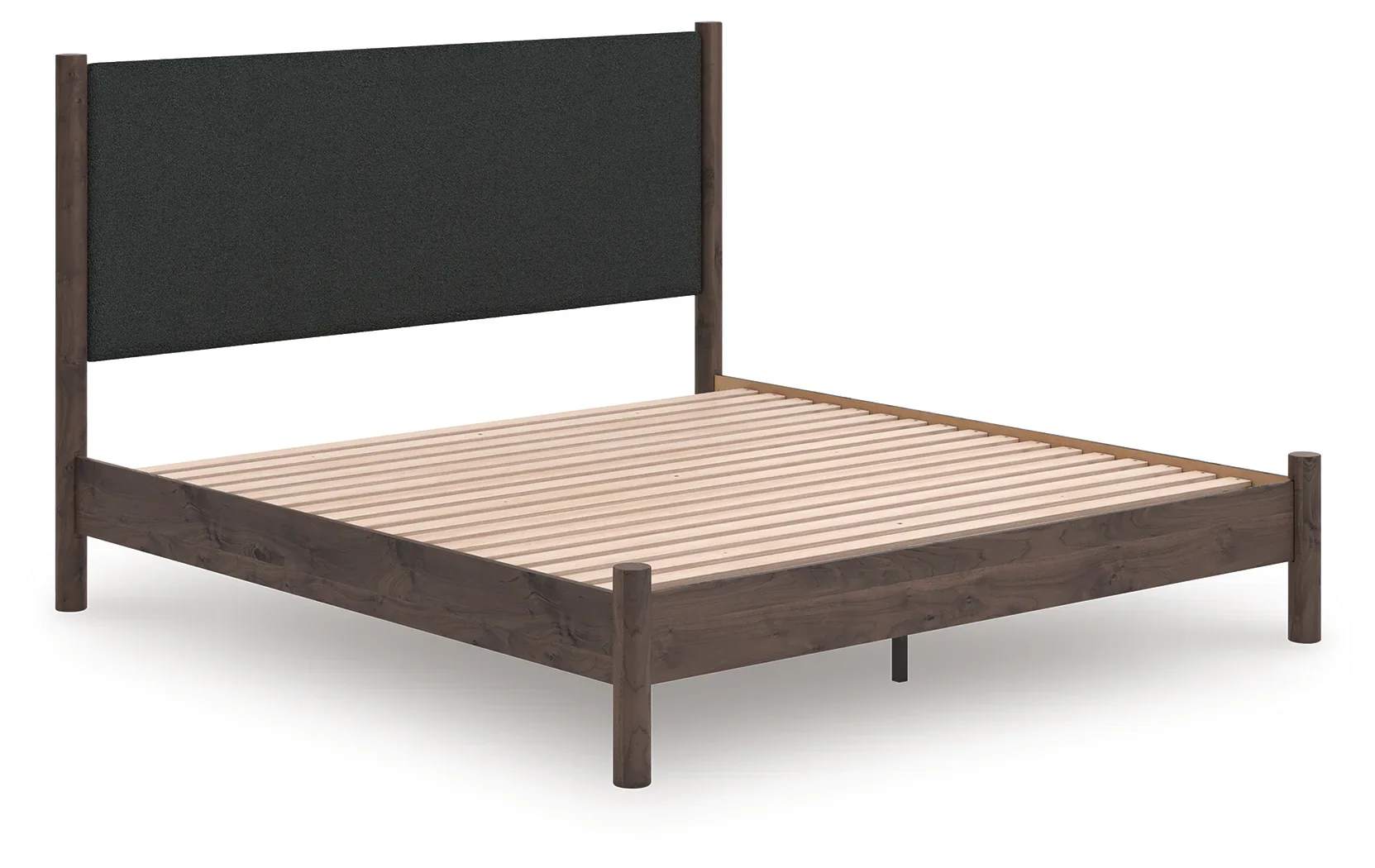 Pamytta - King Upholstered Panel Platform Bed - Brown - Image 2