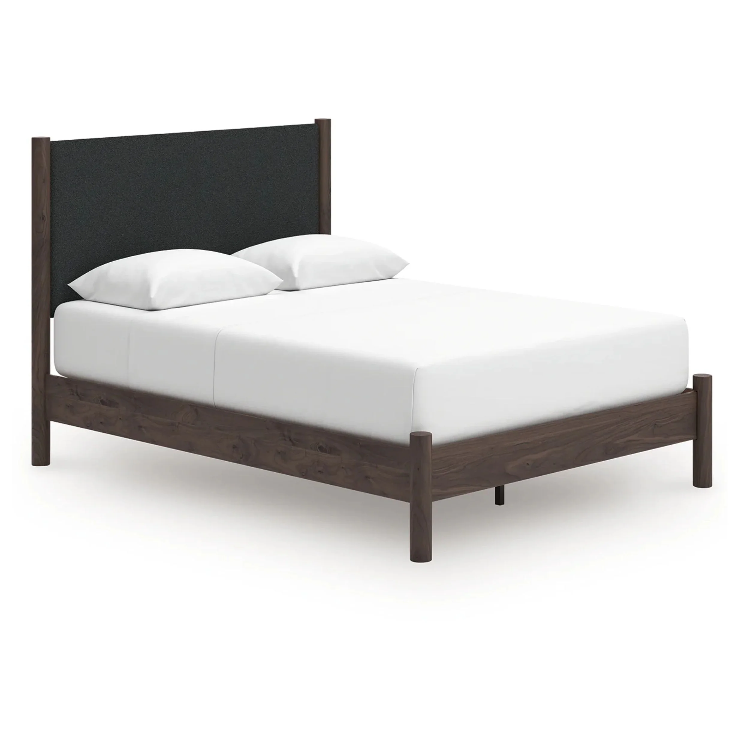 Pamytta - Queen Upholstered Panel Platform Bed - Brown
