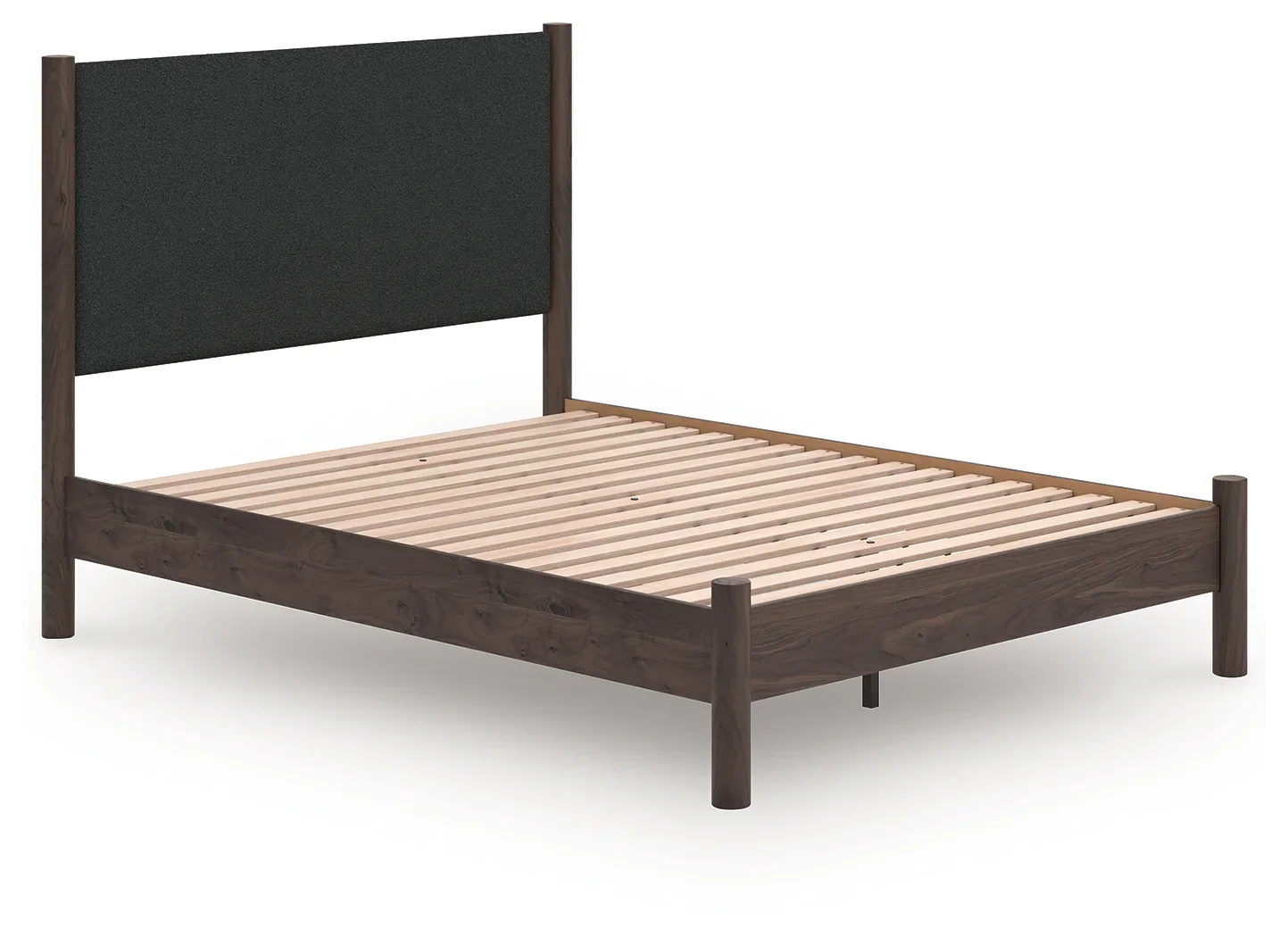 Pamytta - Queen Upholstered Panel Platform Bed - Brown - Image 2