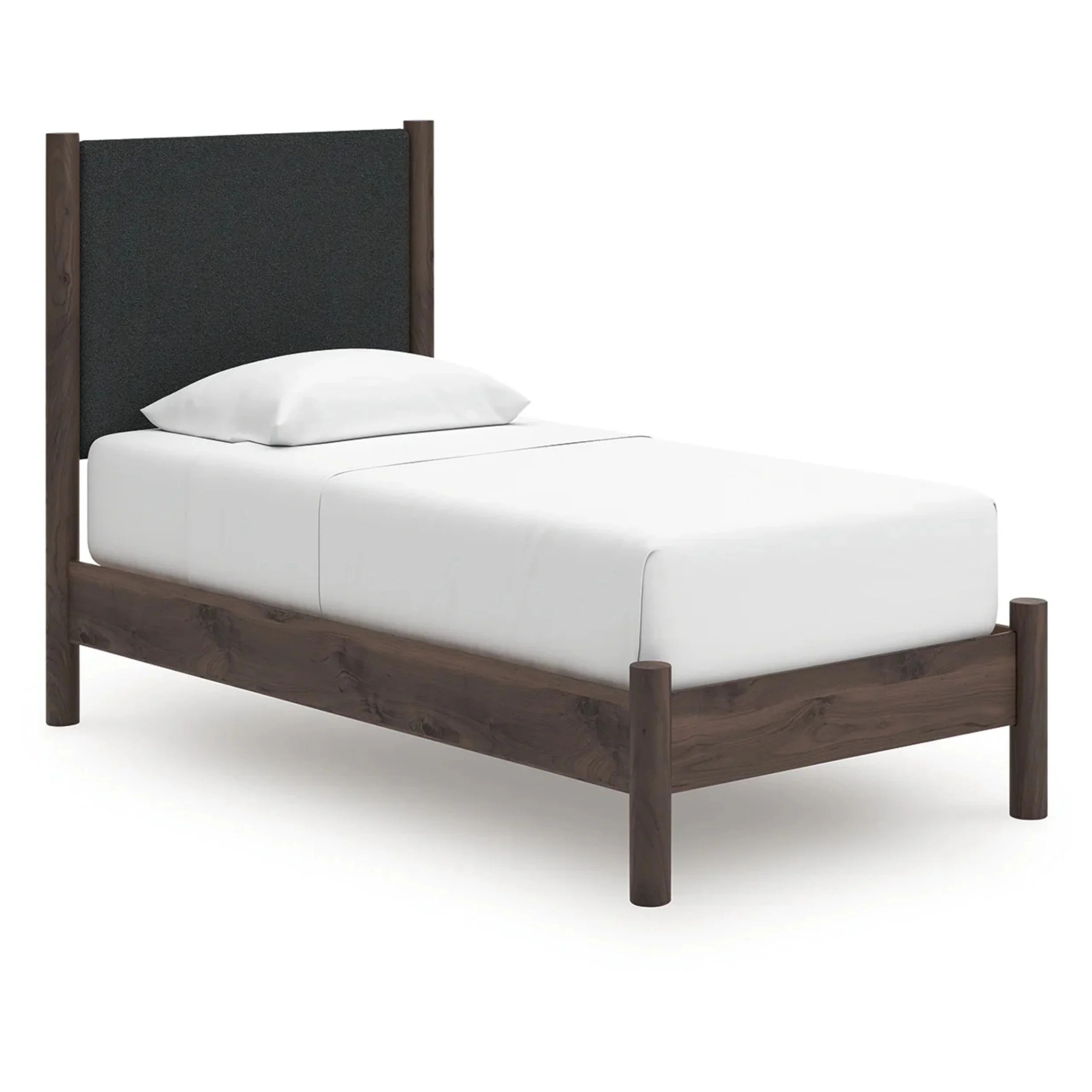 Pamytta - Twin Upholstered Panel Platform Bed - Brown