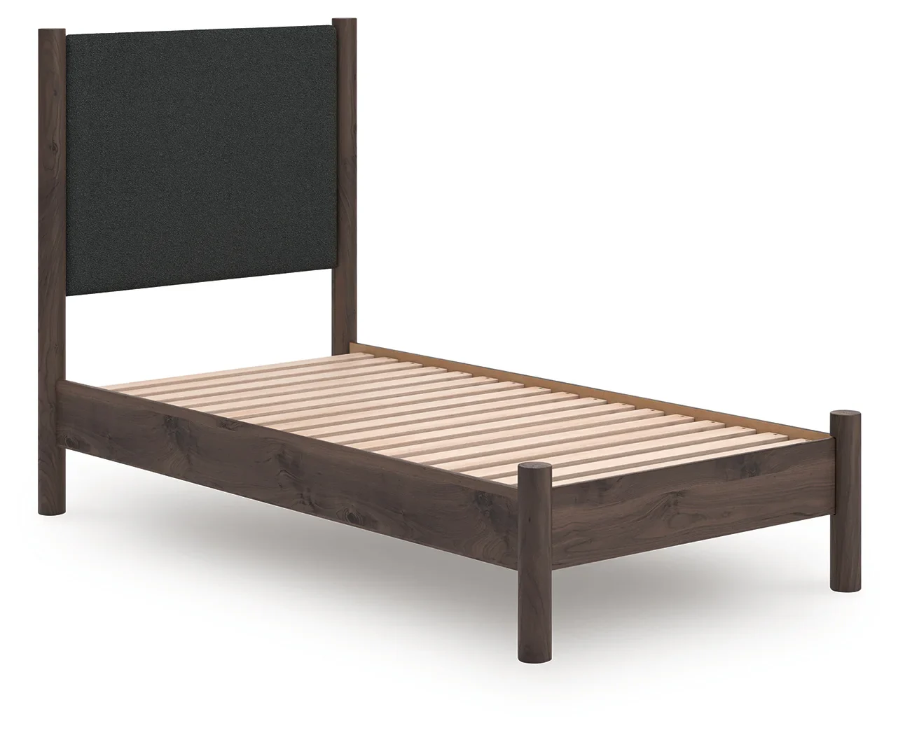 Pamytta - Twin Upholstered Panel Platform Bed - Brown - Image 2