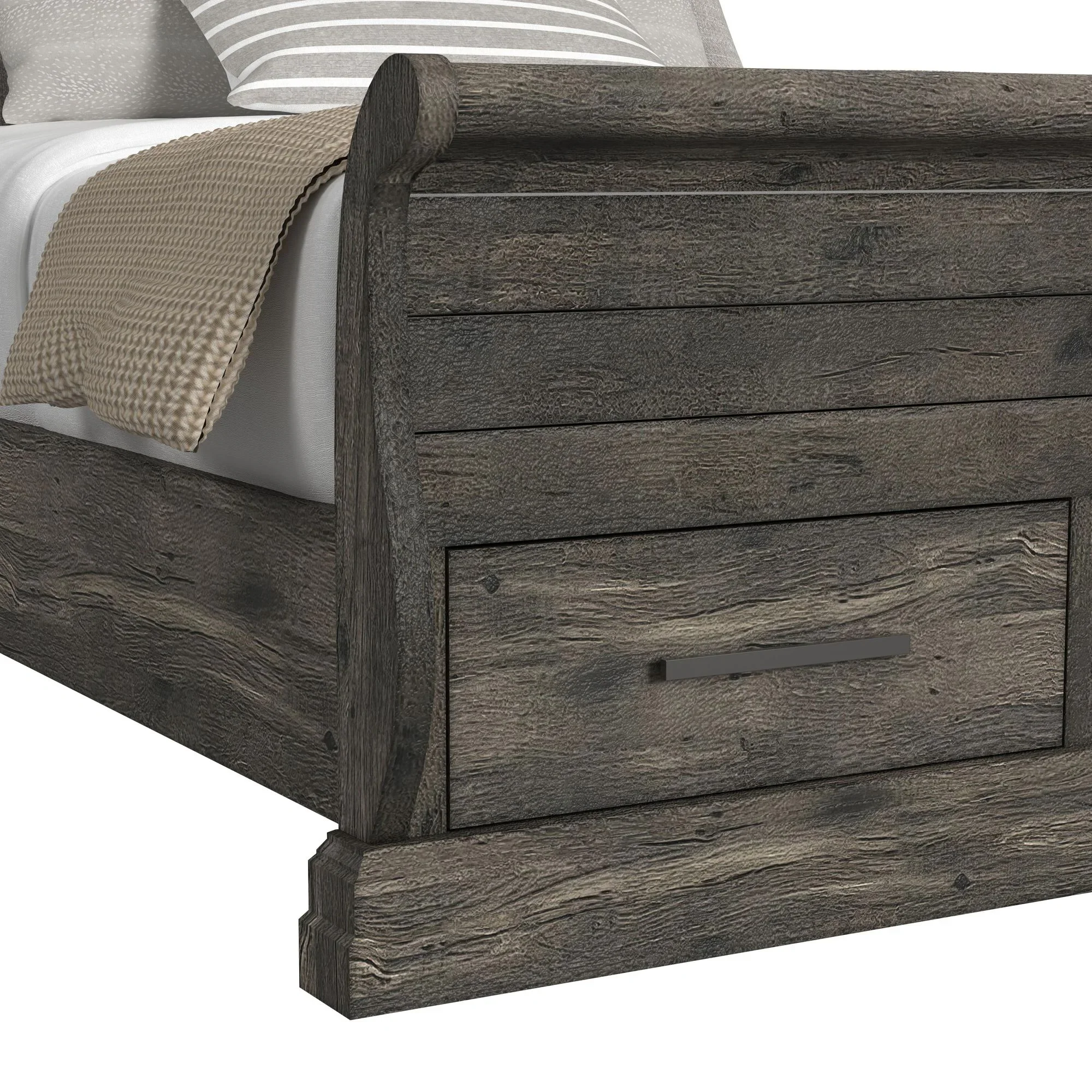 Park Ridge - Queen Sleigh Storage Bed - Charcoal - Image 4