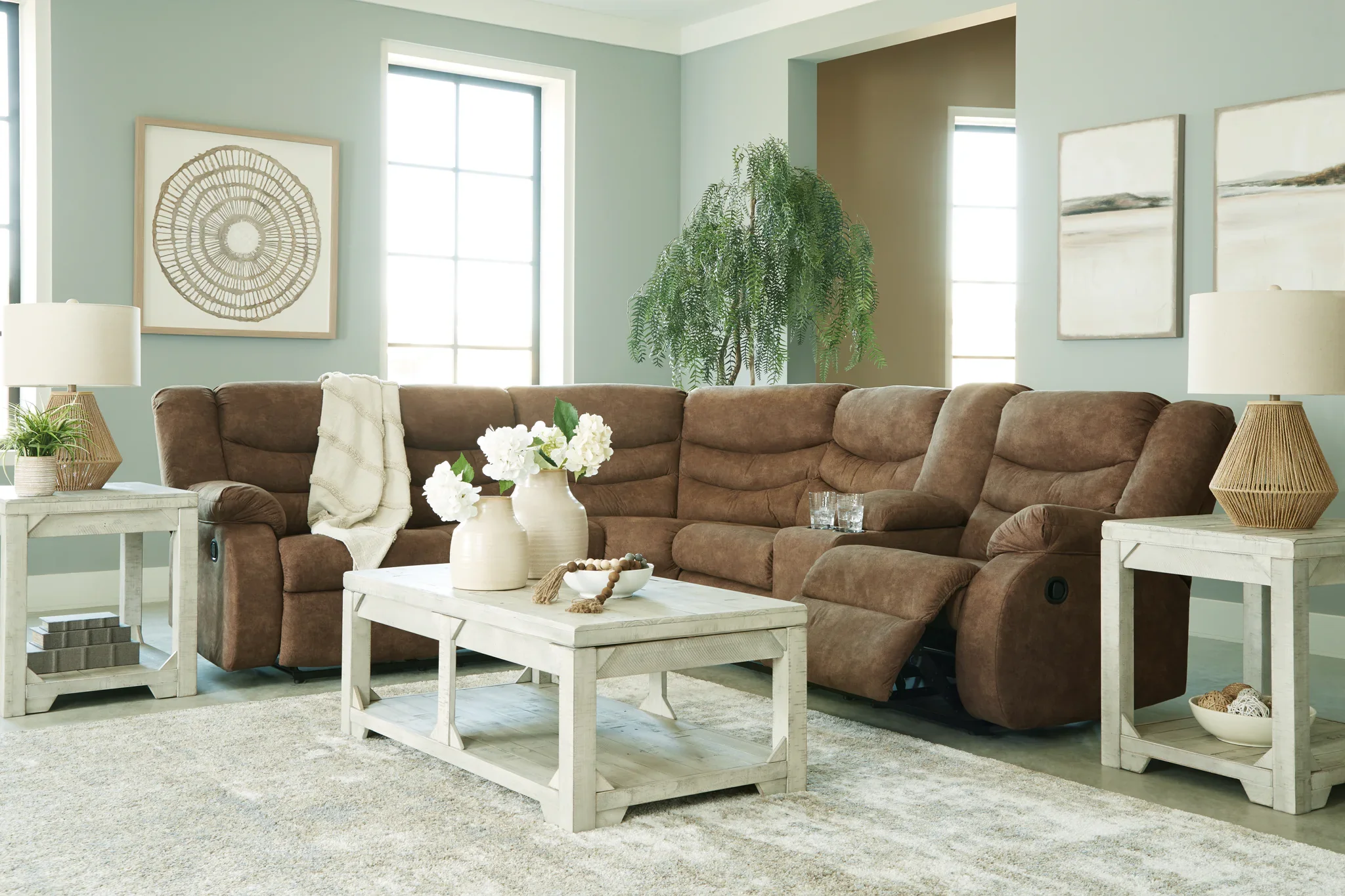 Partymate - Brindle - 2-Piece Reclining Sectional With Console - Image 4