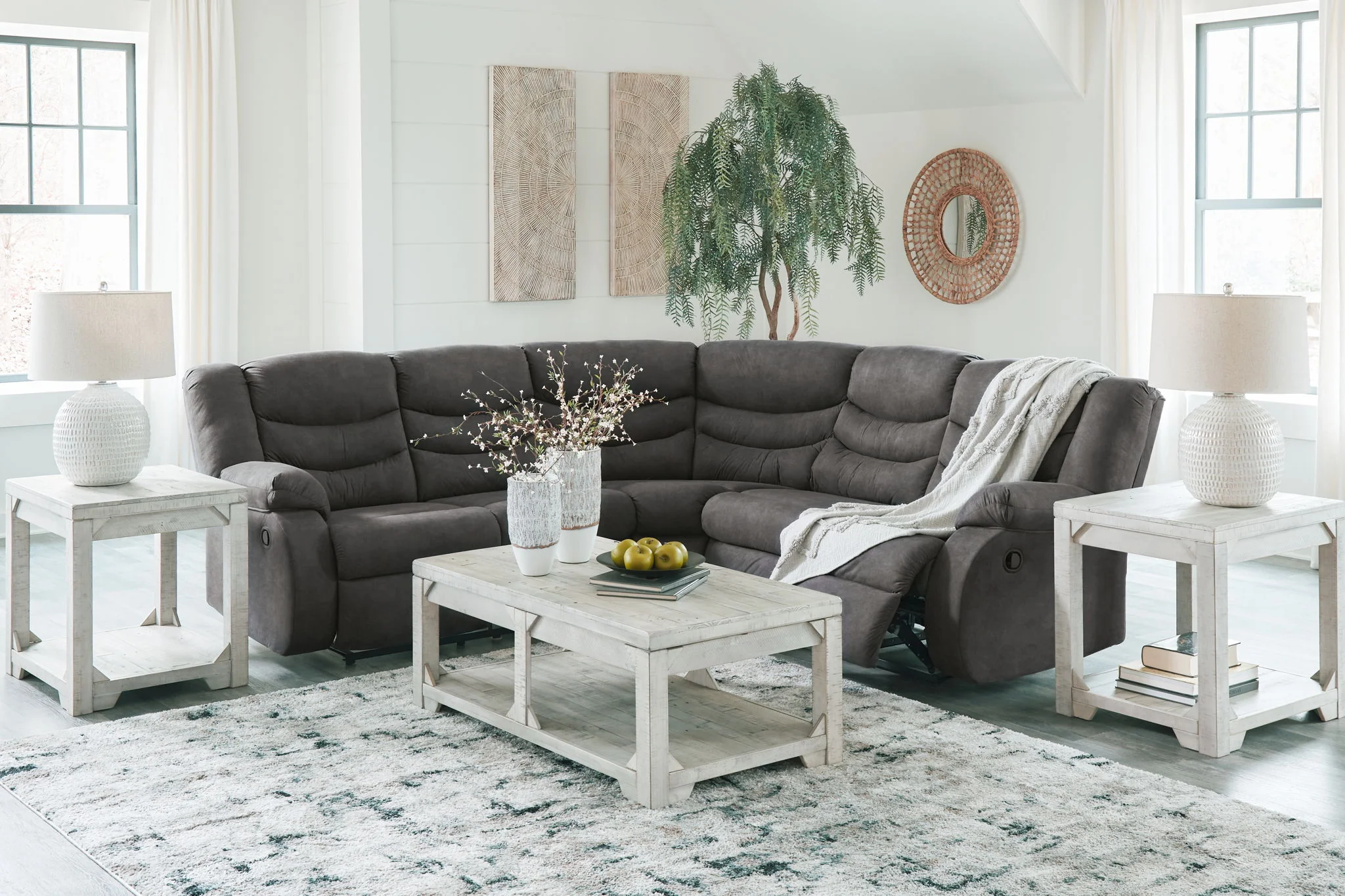 Partymate - Slate - 2-Piece Reclining Sectional - Image 4