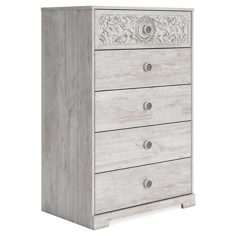 Paxberry - Whitewash - Five Drawer Chest